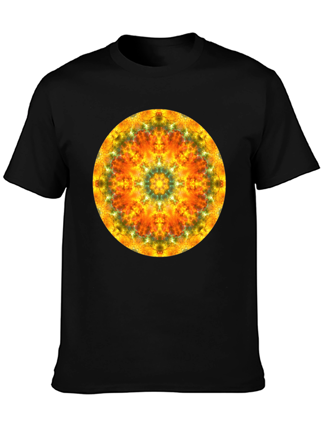 Vibrant Mandala Graphic Black T-Shirt