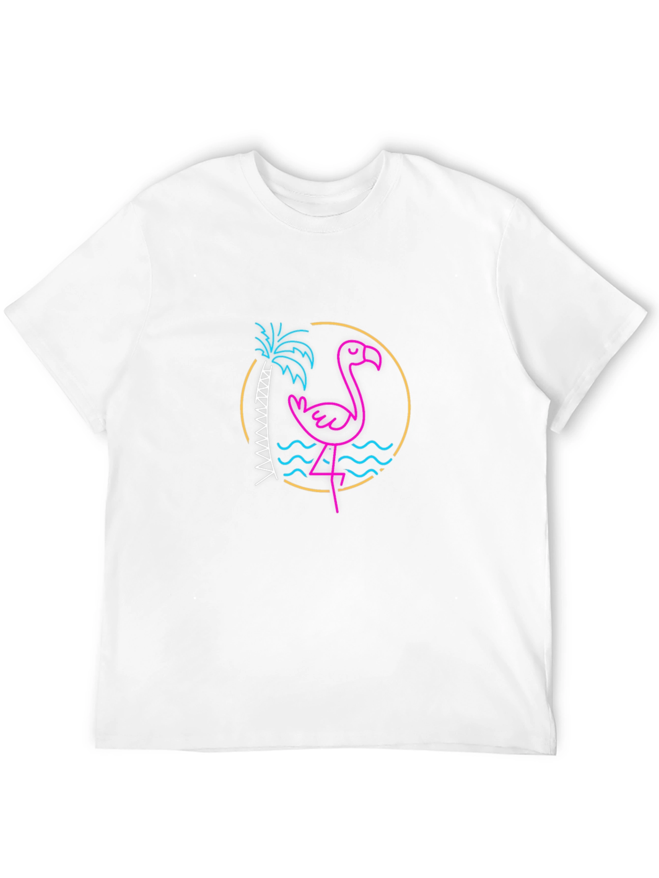 Neon Flamingo Graphic Tee - Tropical Vibes