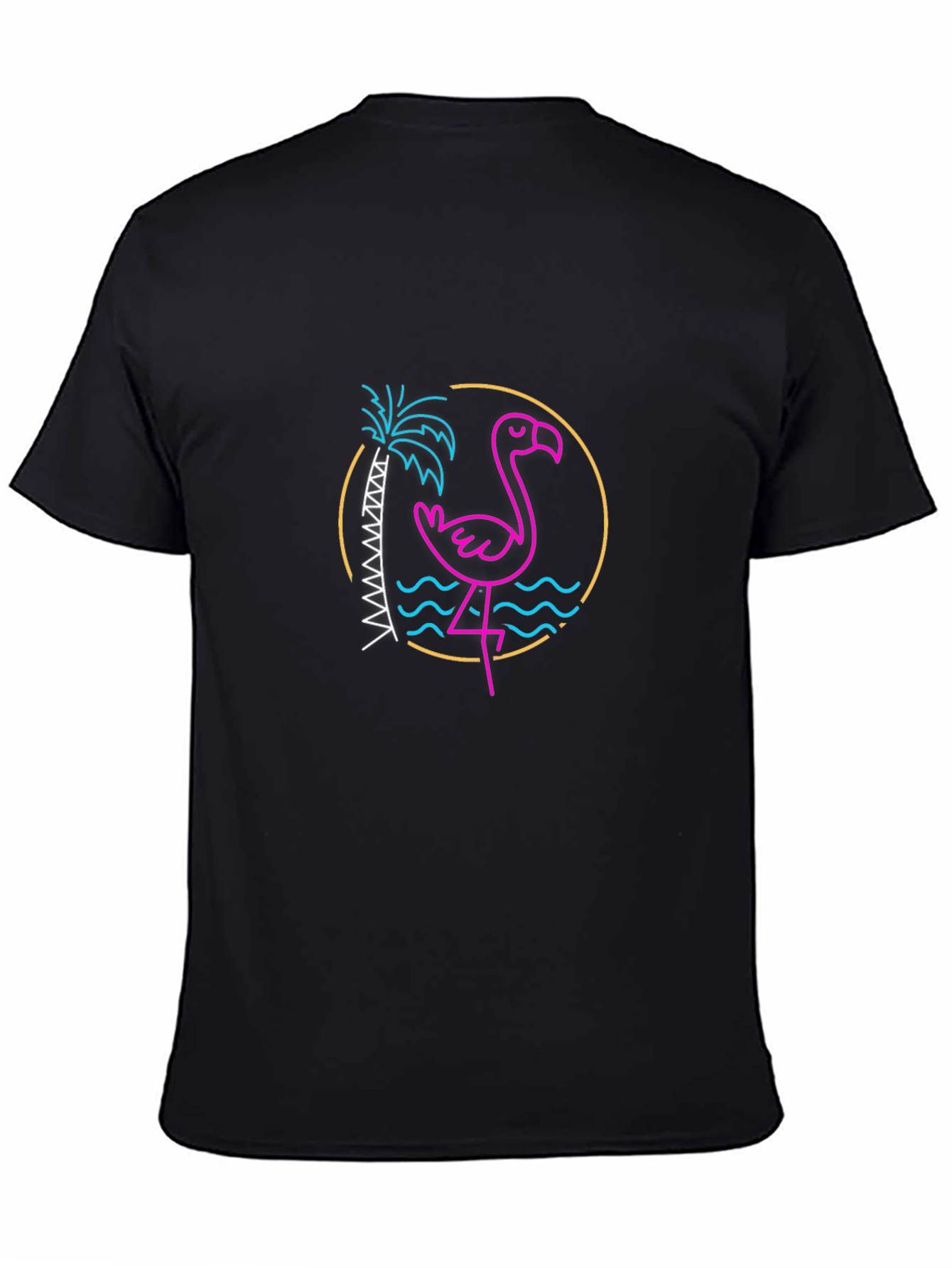 Neon Flamingo Graphic Tee - Tropical Vibes
