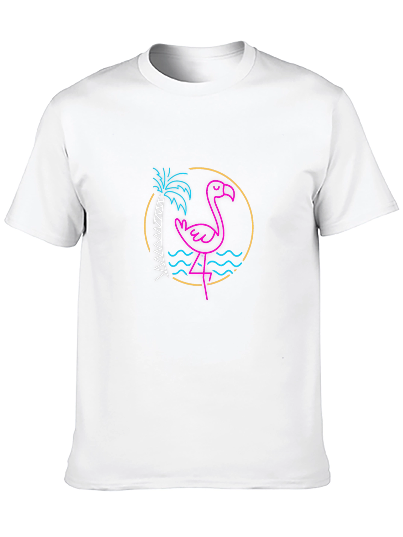 Neon Flamingo Graphic Tee - Tropical Vibes
