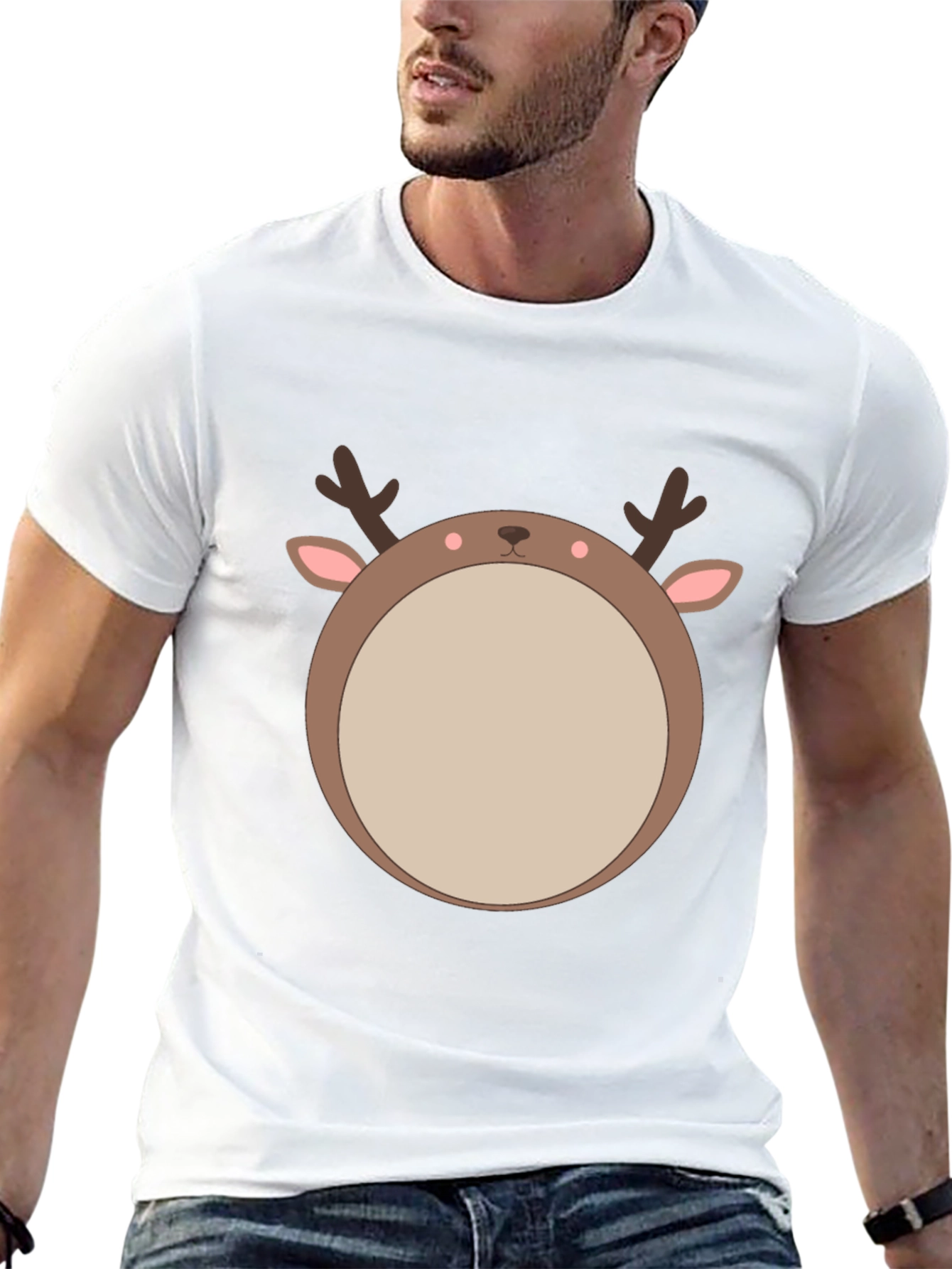 Reindeer Graphic Tee - Festive Holiday Style