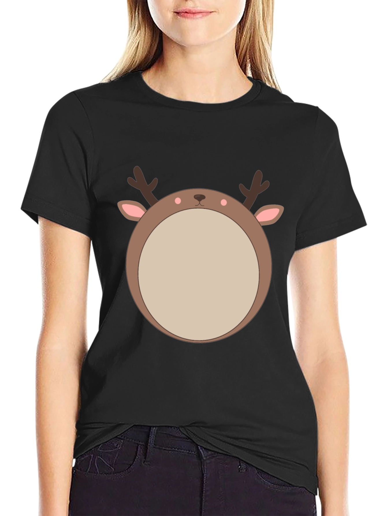 Reindeer Graphic Tee - Festive Holiday Style