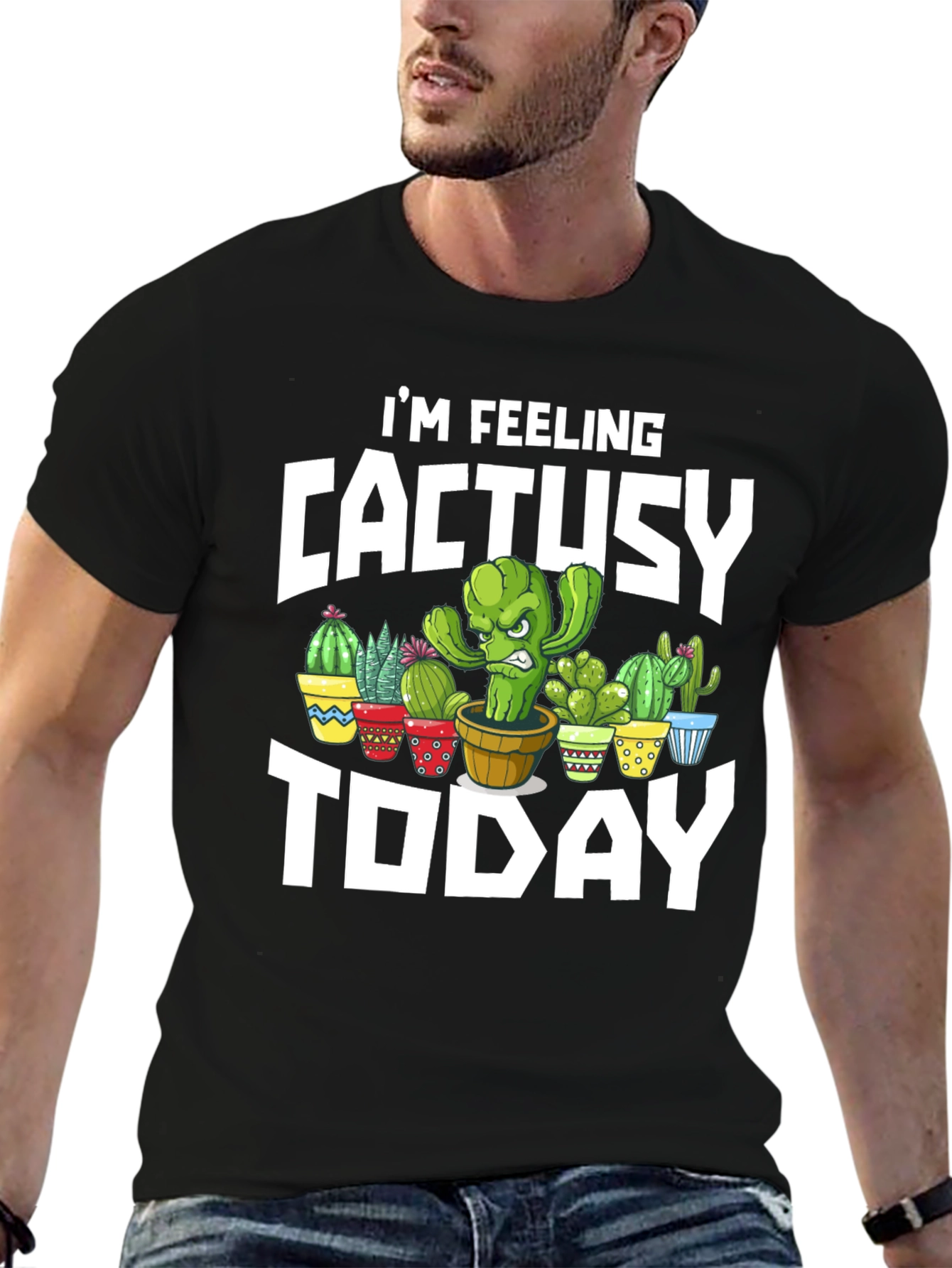 CactUsy Today T-Shirt - Humorous Cactus Graphic Tee