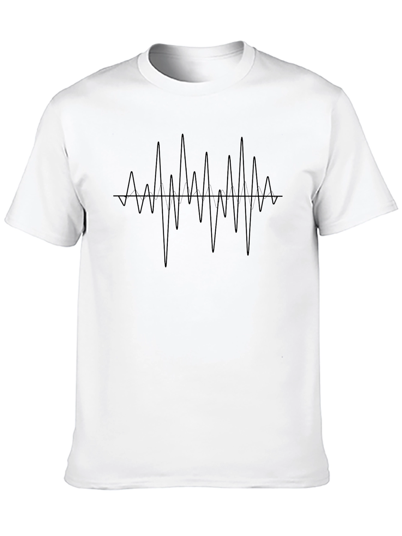 Modern Waveform Graphic Black T-Shirt
