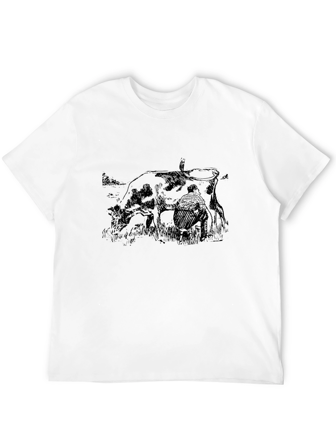 Cow Milking Graphic Tee - Classic Comfort