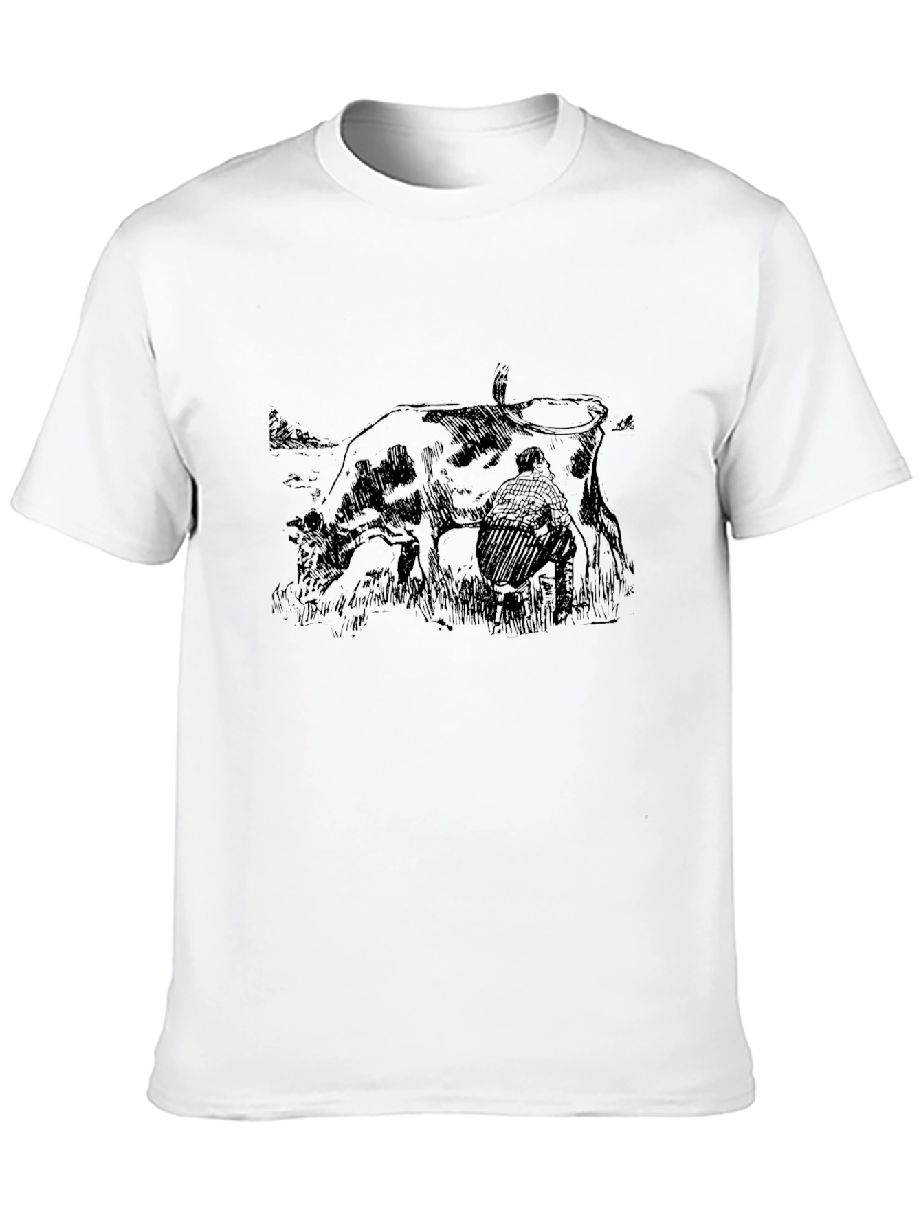 Cow Milking Graphic Tee - Classic Comfort
