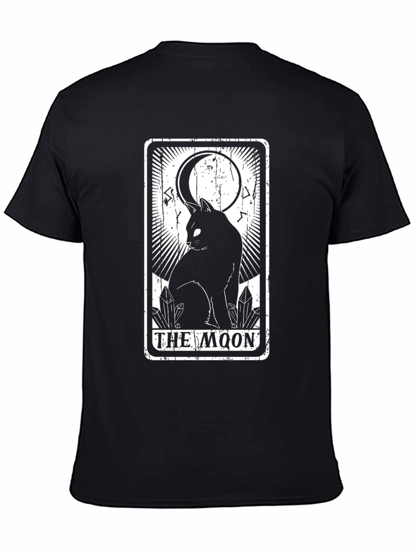 The Moon Tarot Card Black Cat Graphic T-Shirt