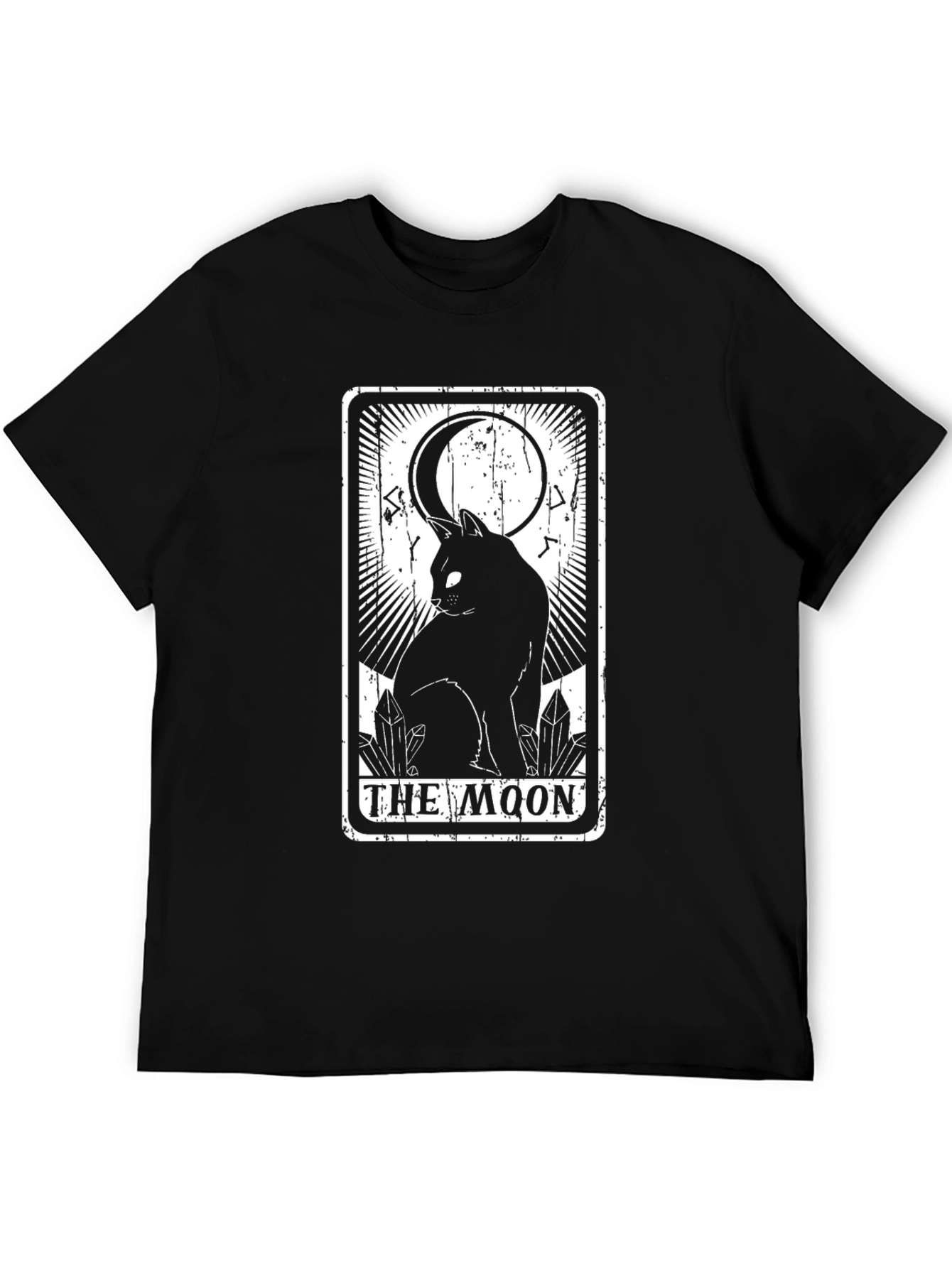 The Moon Tarot Card Black Cat Graphic T-Shirt