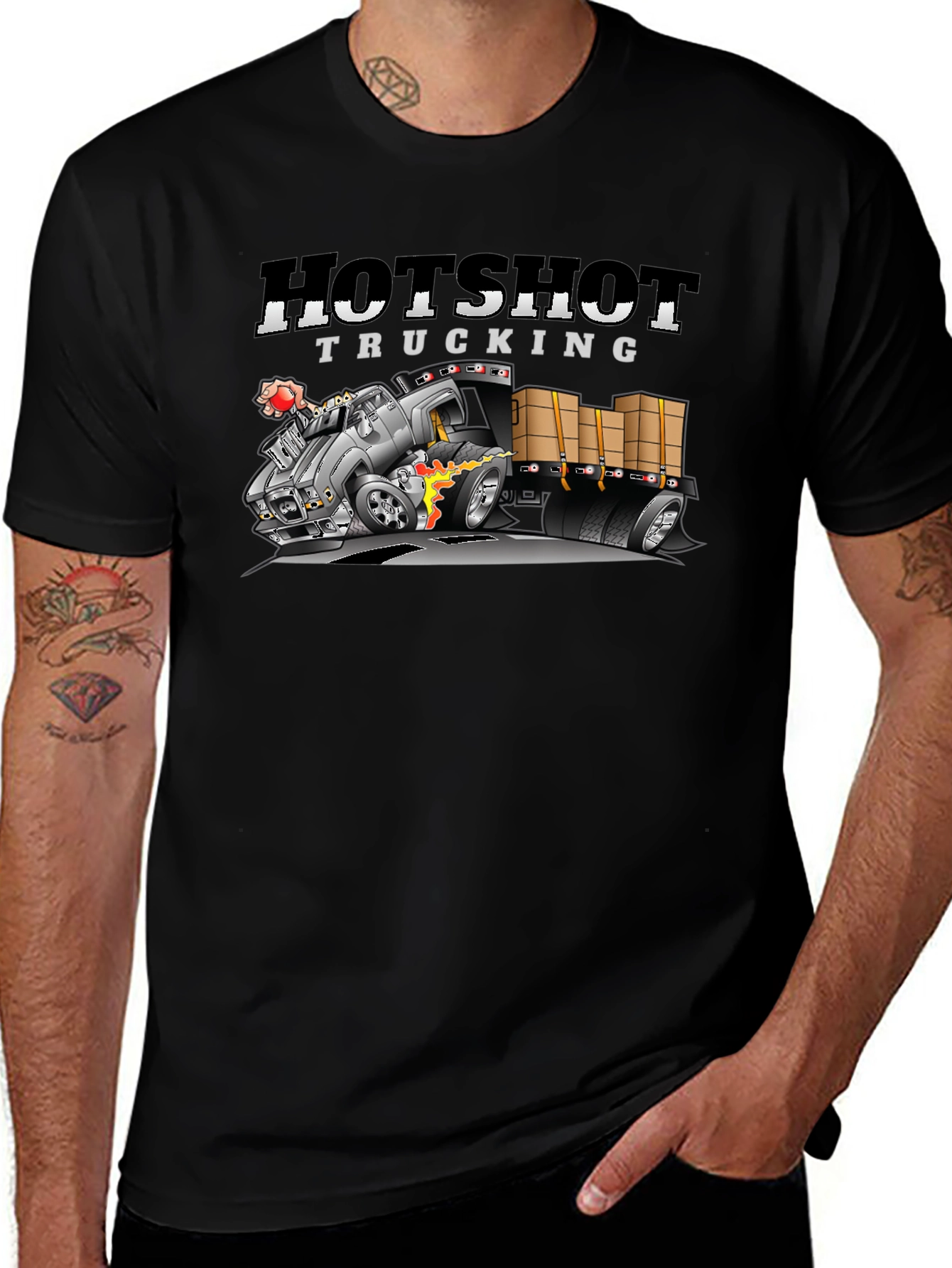Hotshot Trucking Black Graphic Tee