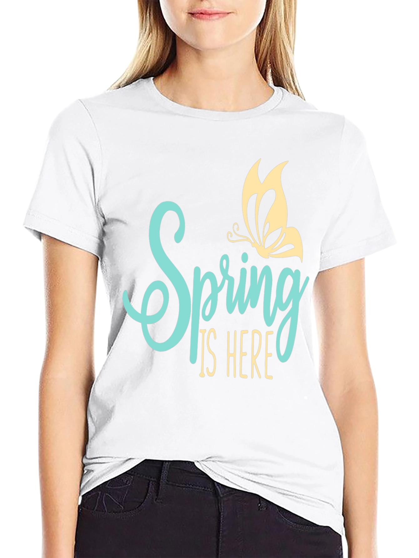 Spring is Here Graphic Tee - Butterfly Design
