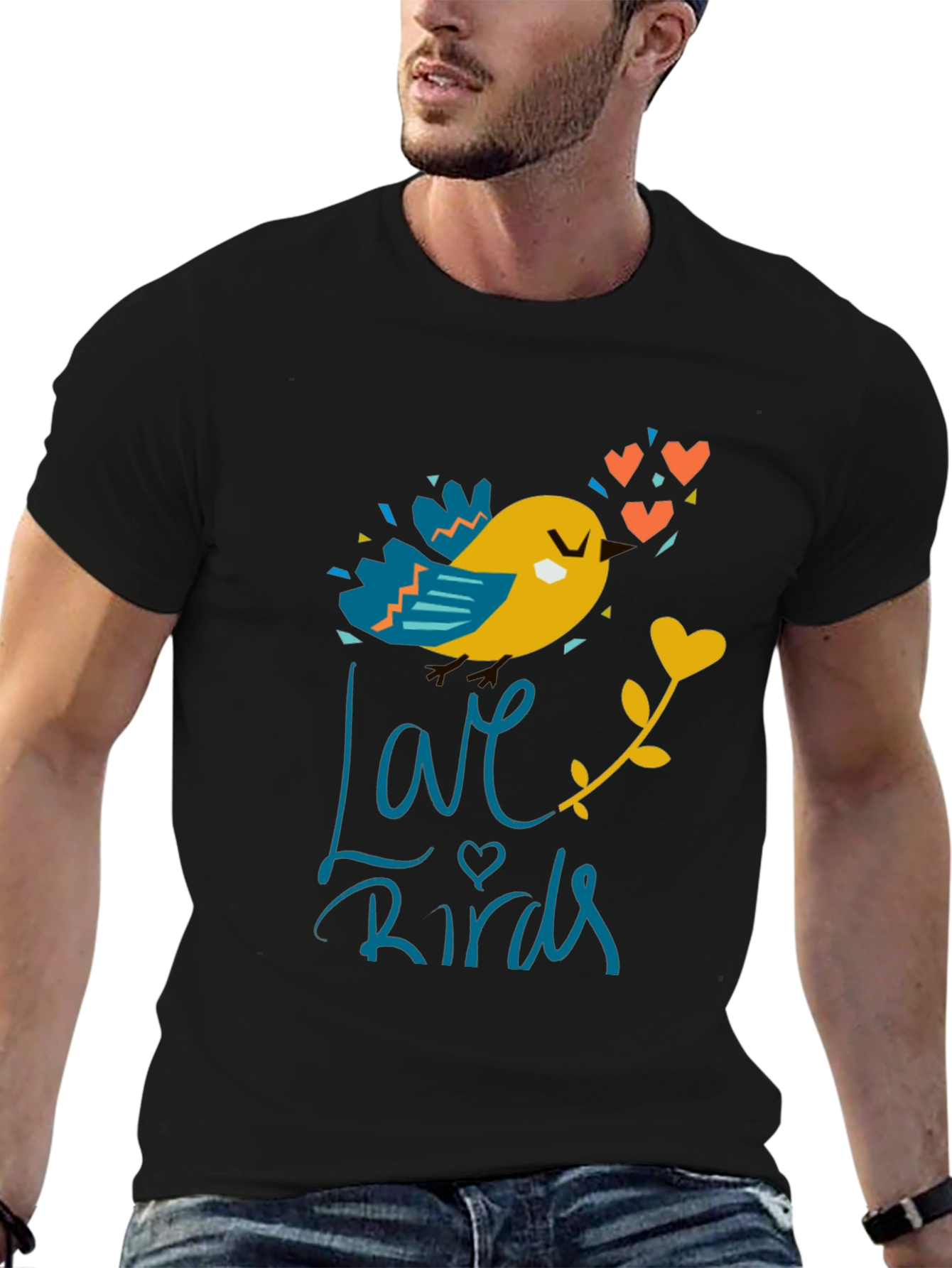 Love Birds Graphic T-Shirt - Cute Bird Design