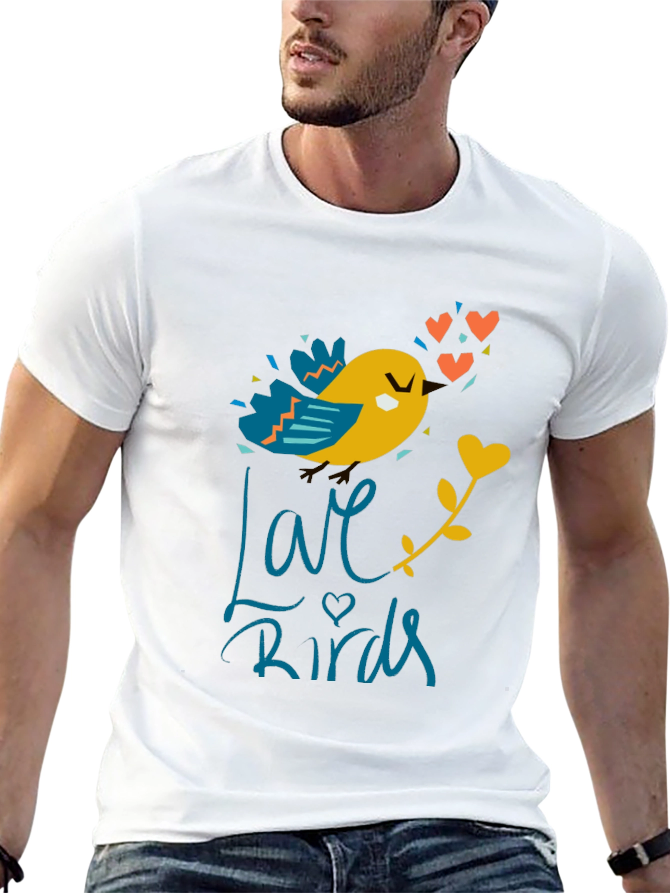 Love Birds Graphic T-Shirt - Cute Bird Design