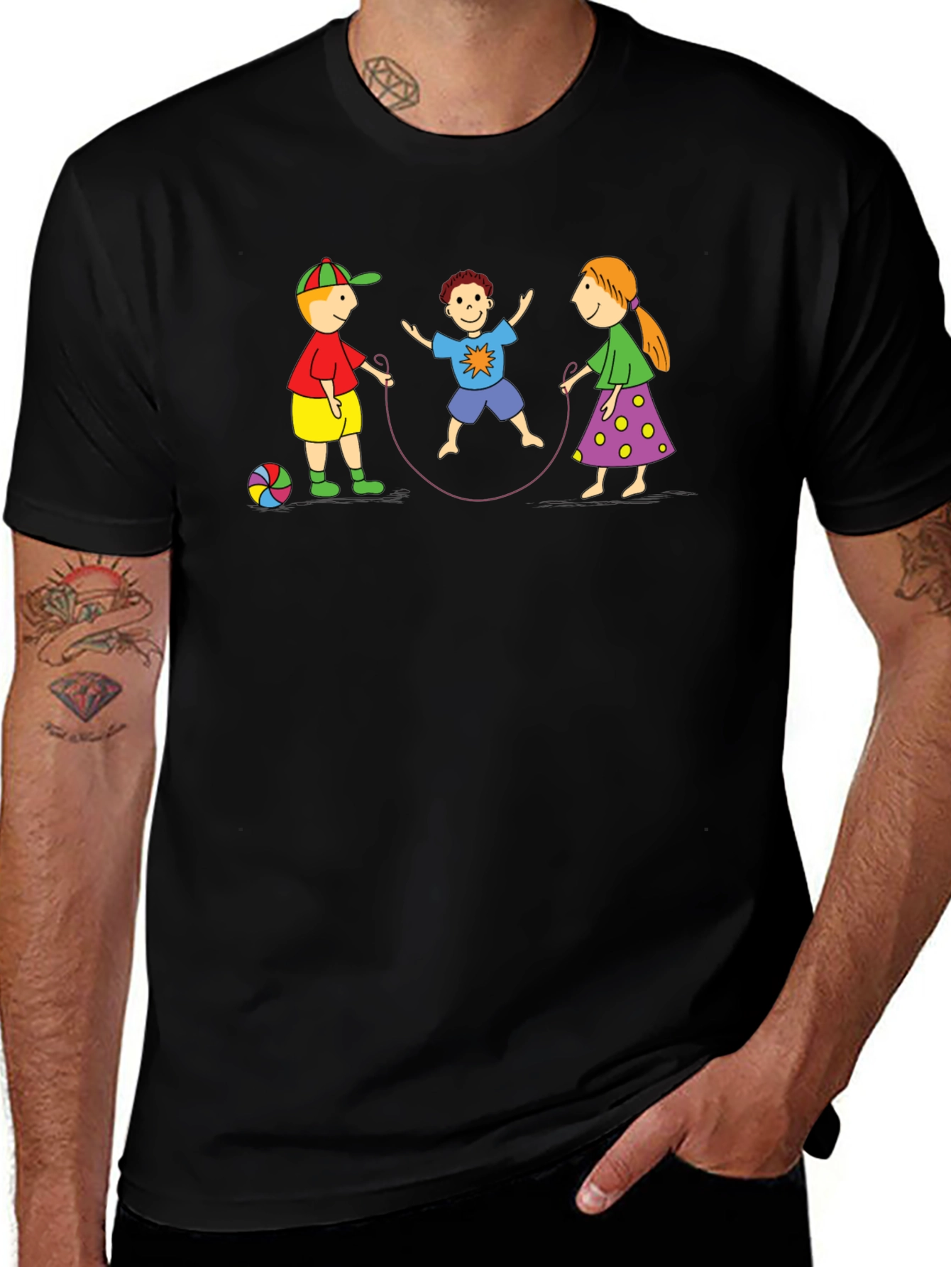 Fun Childrens T-Shirt with Jump Rope Design