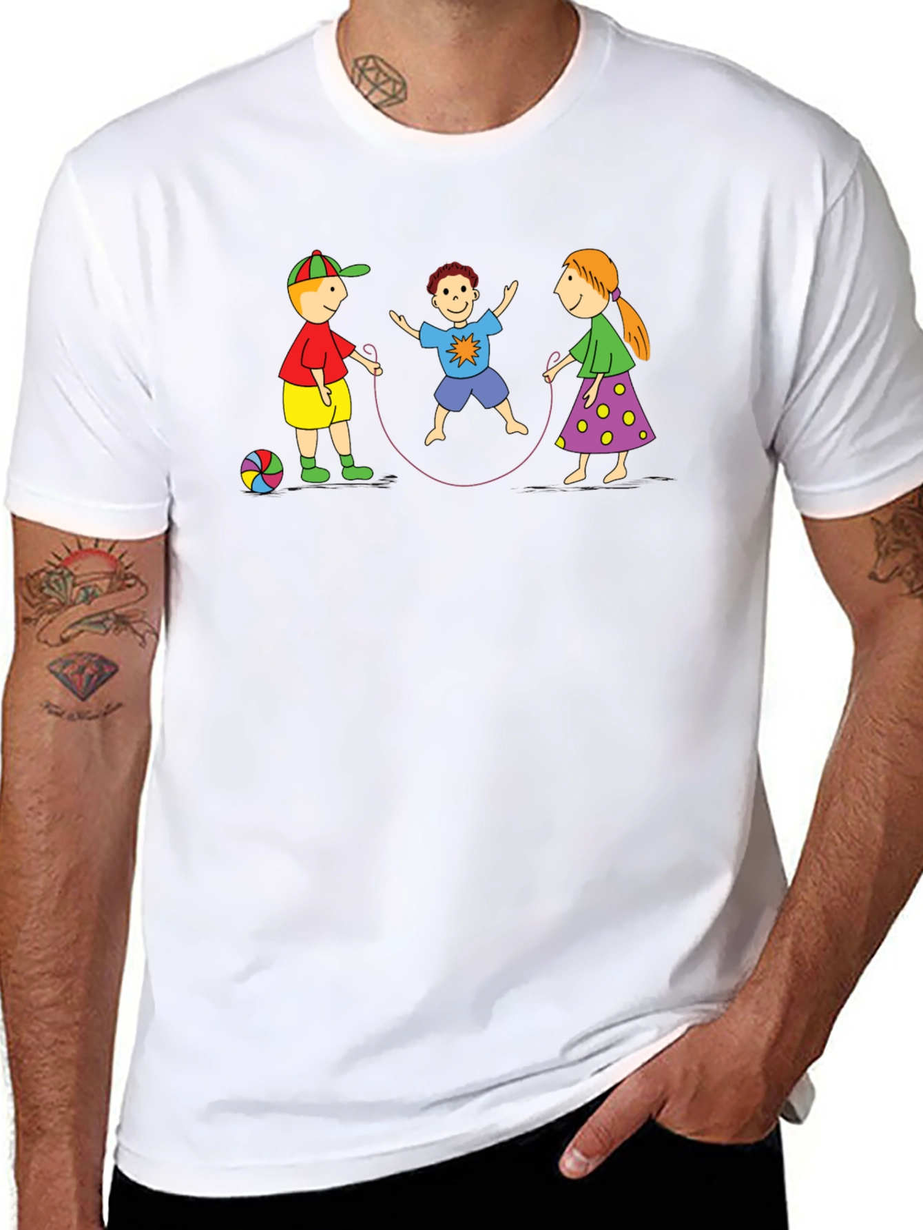 Fun Childrens T-Shirt with Jump Rope Design
