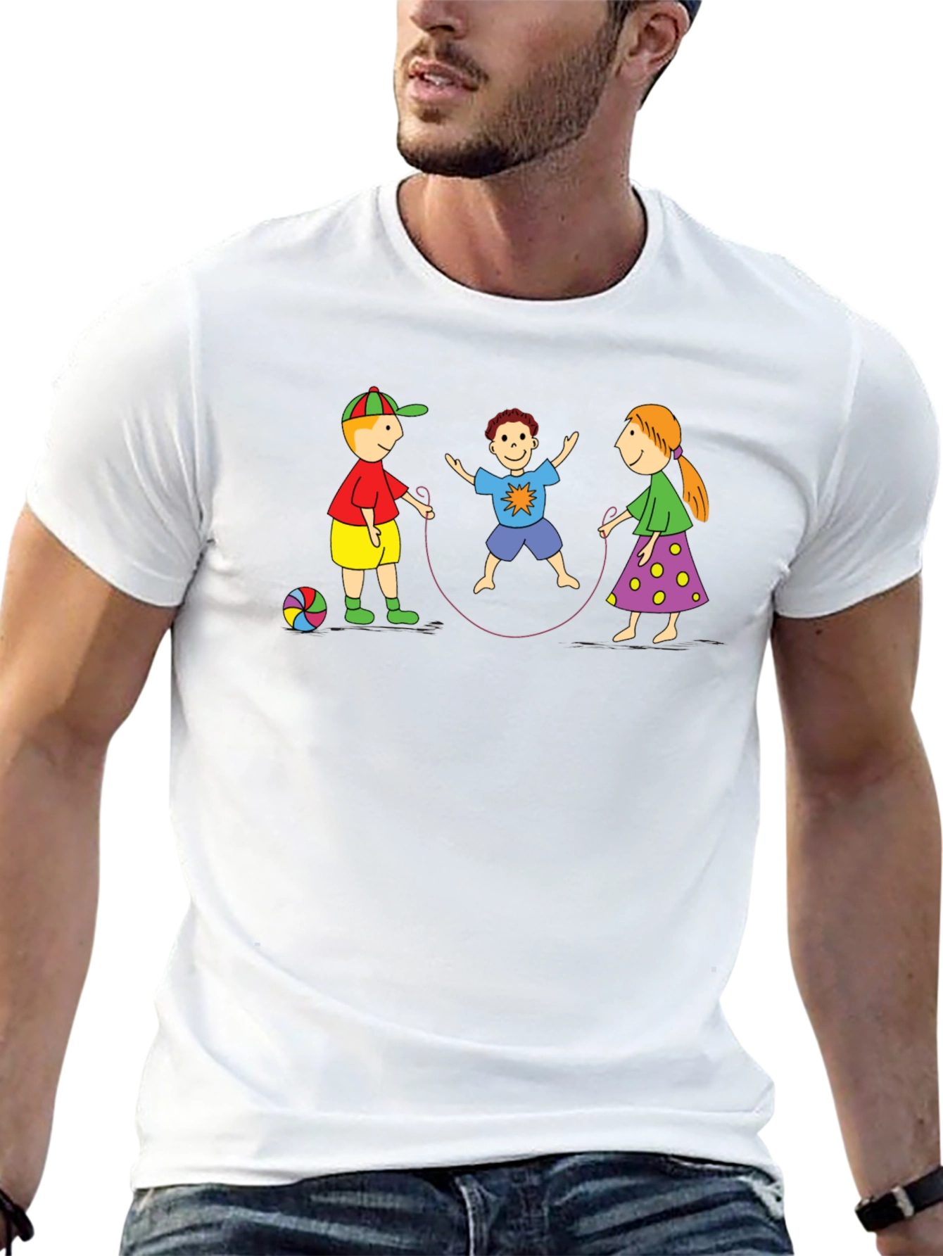 Fun Childrens T-Shirt with Jump Rope Design