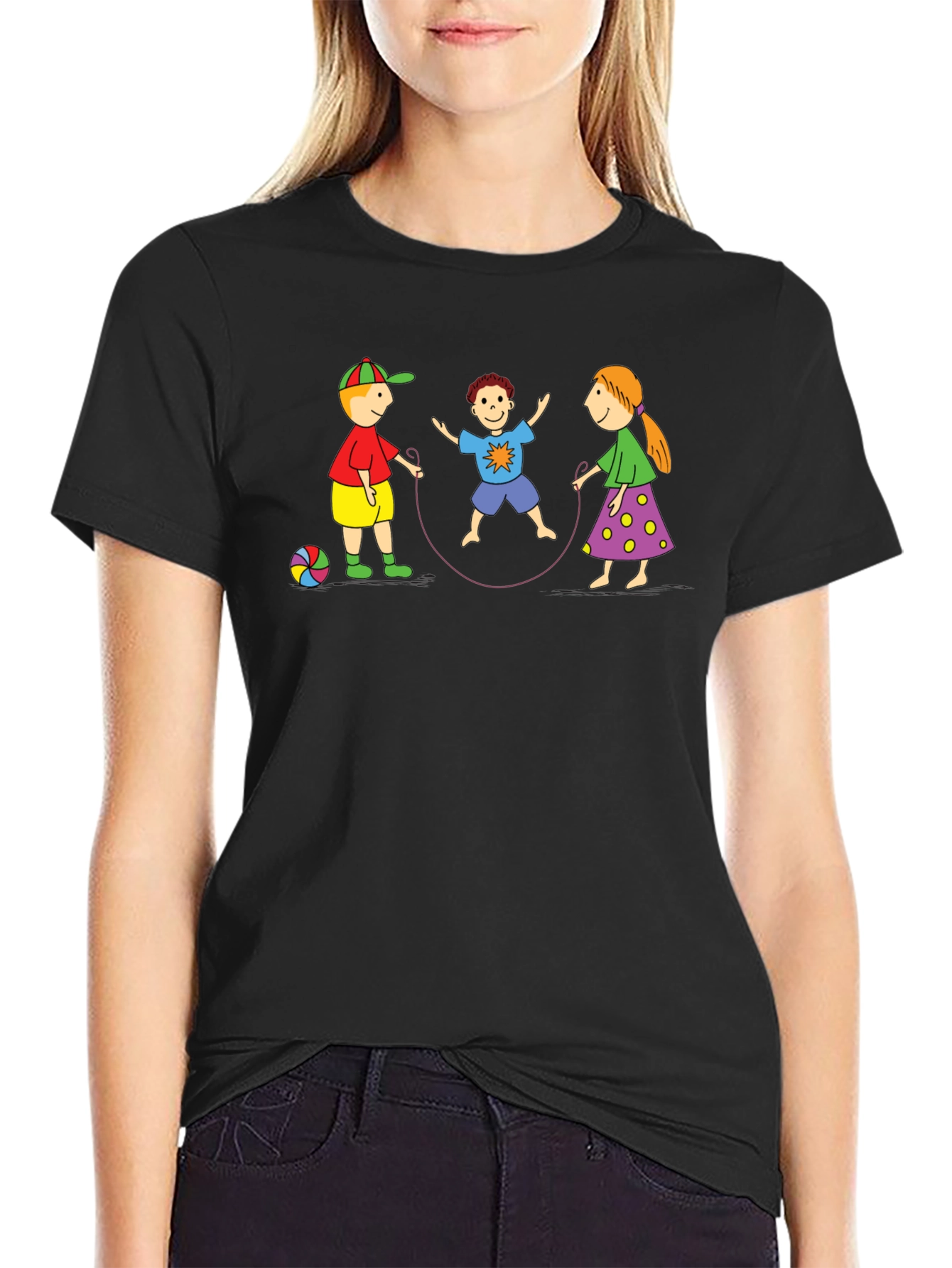 Fun Childrens T-Shirt with Jump Rope Design