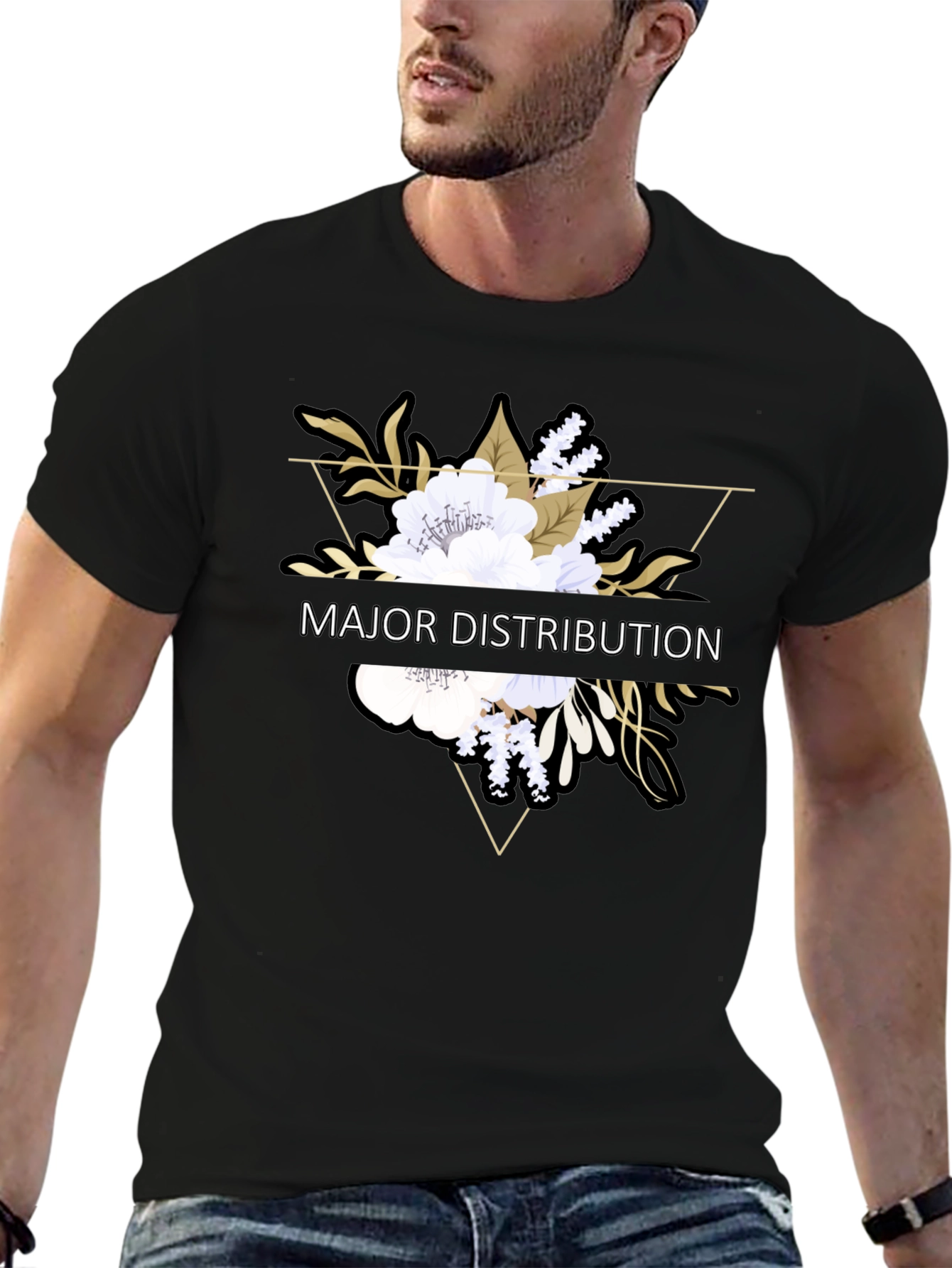 Major Distribution Floral Graphic Tee - Black
