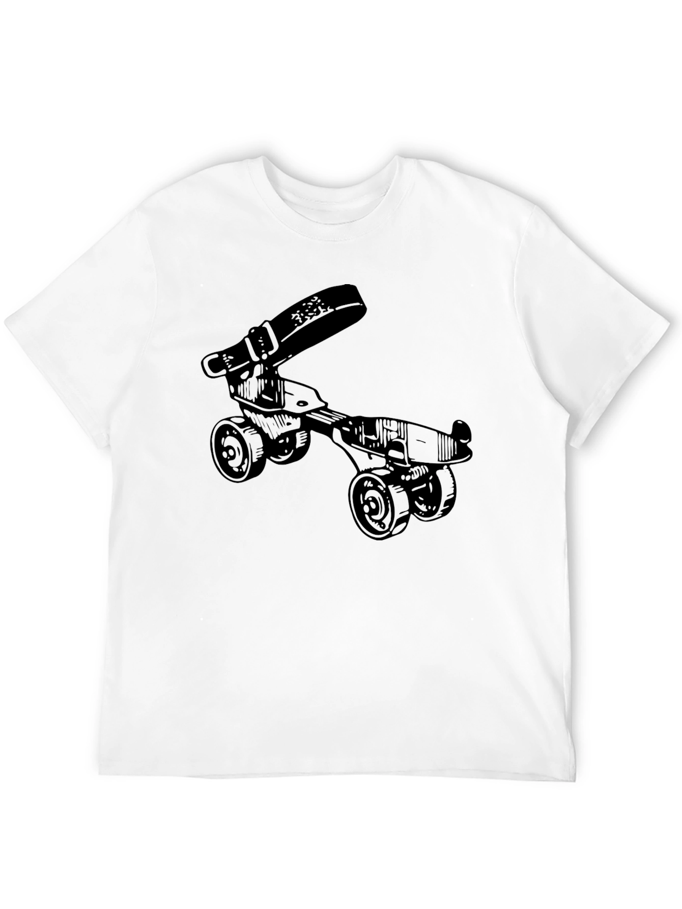 Novelty Roller Skate T-Shirt - Retro Style Black Tee