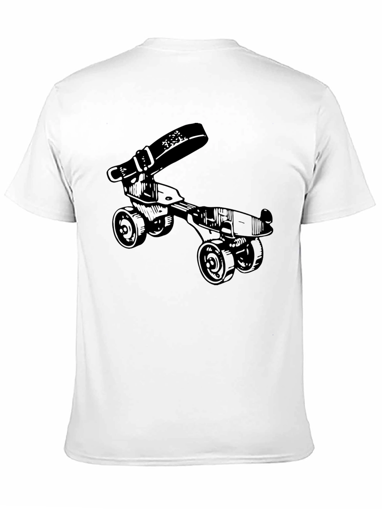 Novelty Roller Skate T-Shirt - Retro Style Black Tee