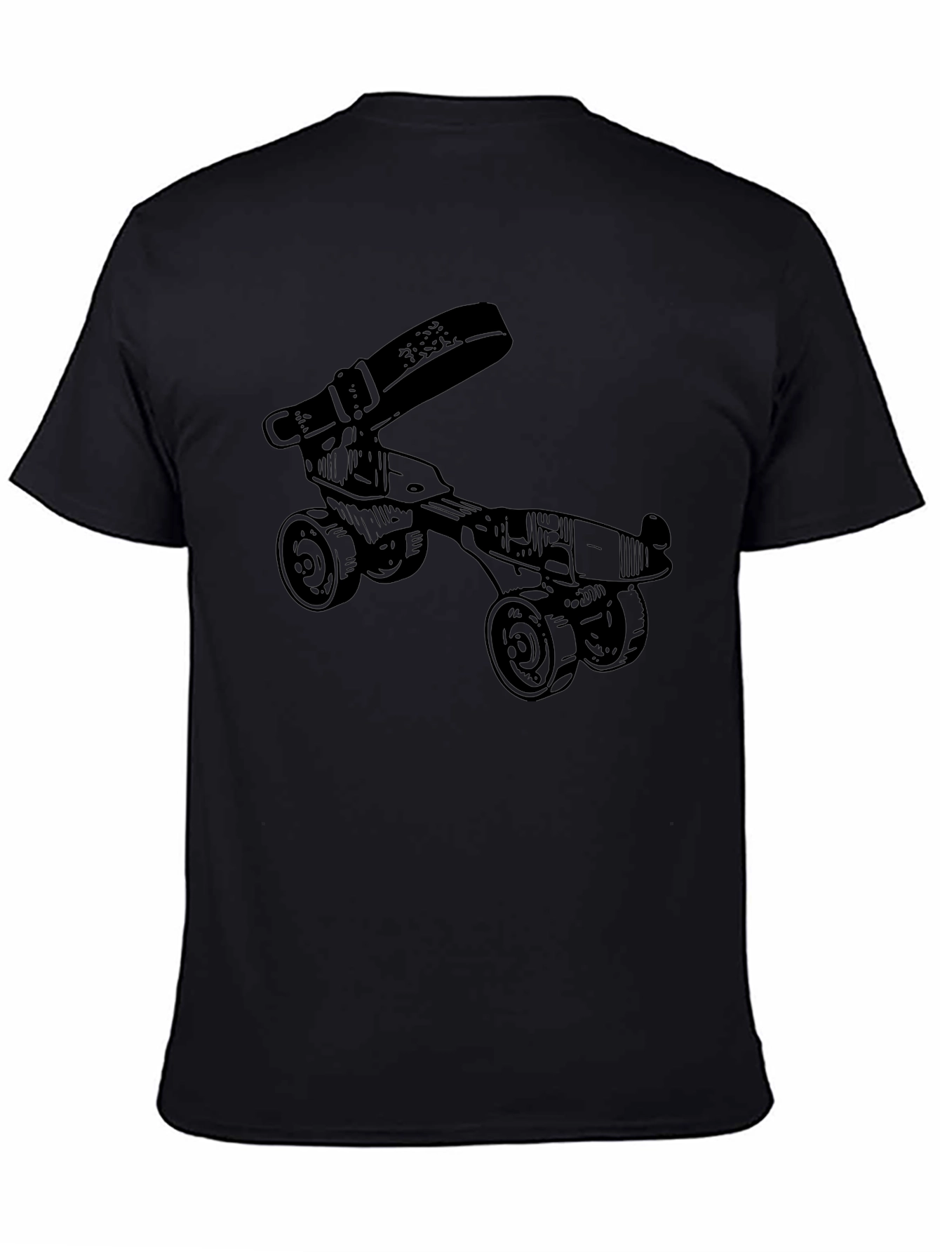 Novelty Roller Skate T-Shirt - Retro Style Black Tee