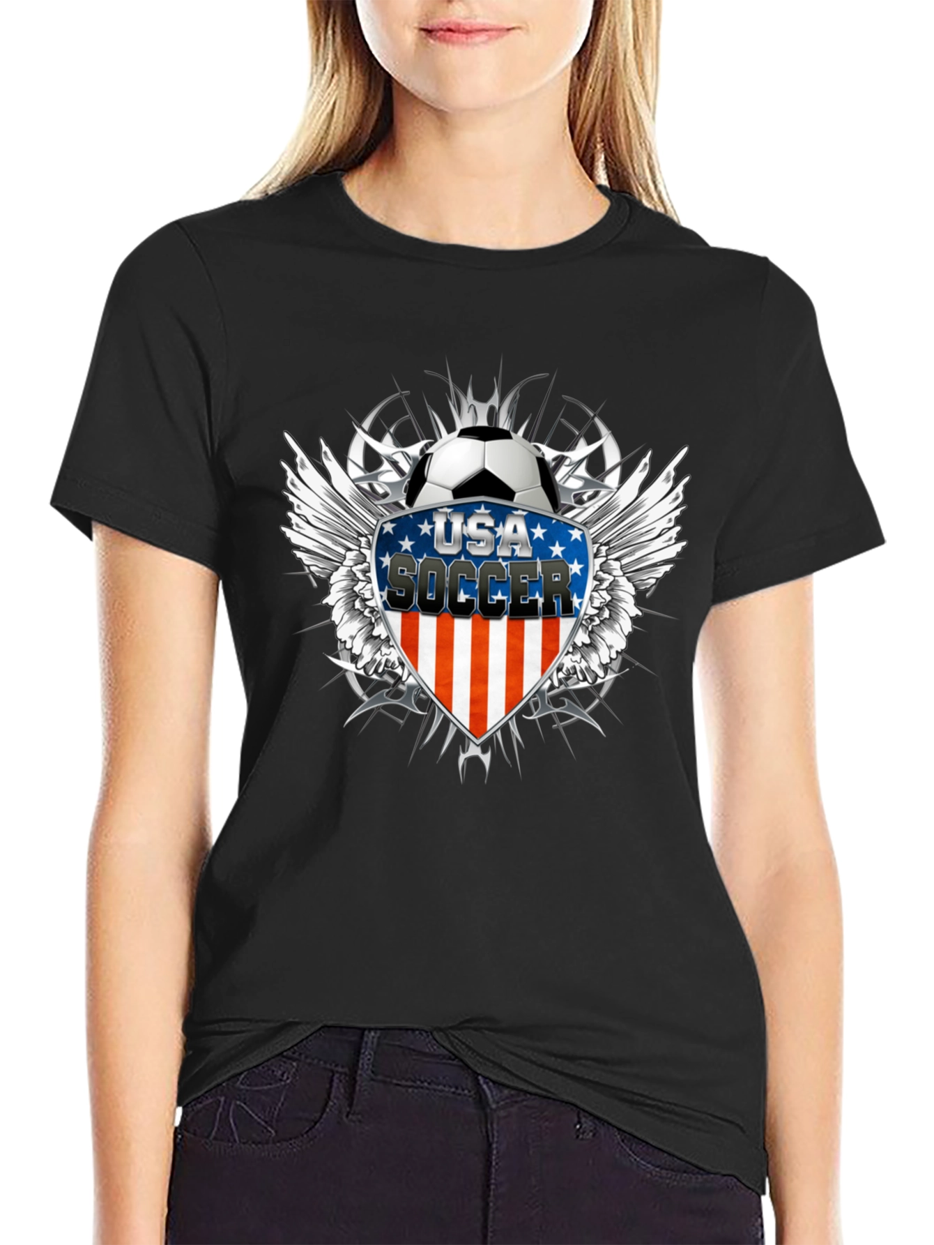 USA Soccer Graphic Black T-Shirt