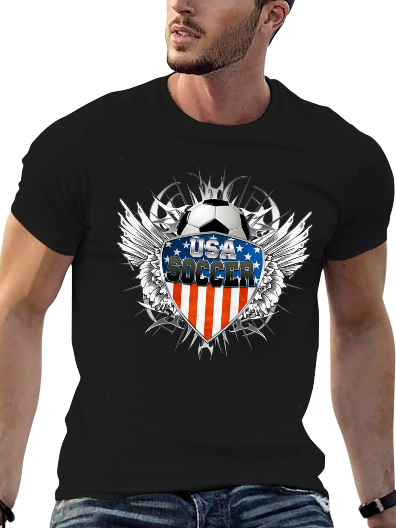 USA Soccer Graphic Black T-Shirt