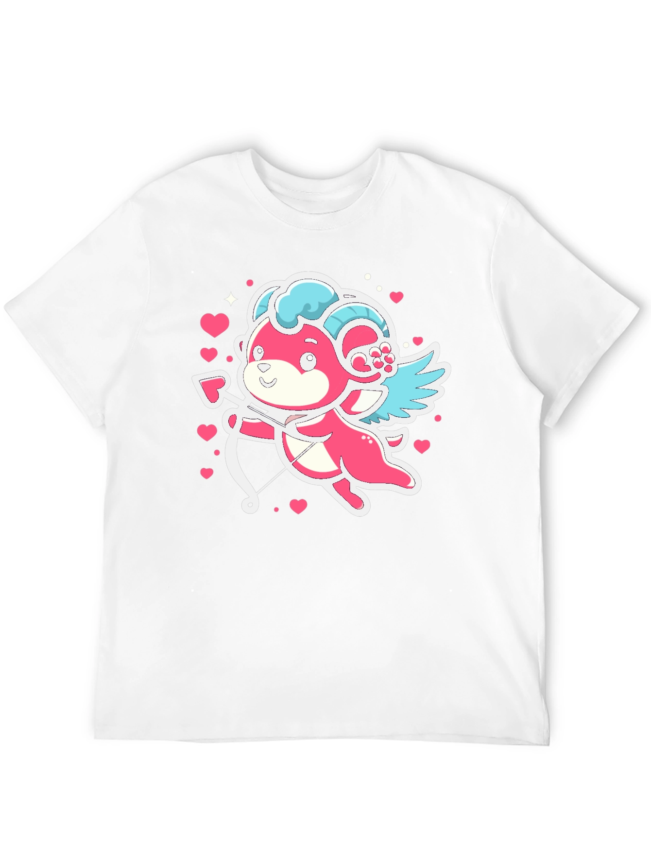 Cupid Bear Graphic Tee - Black Cotton Blend