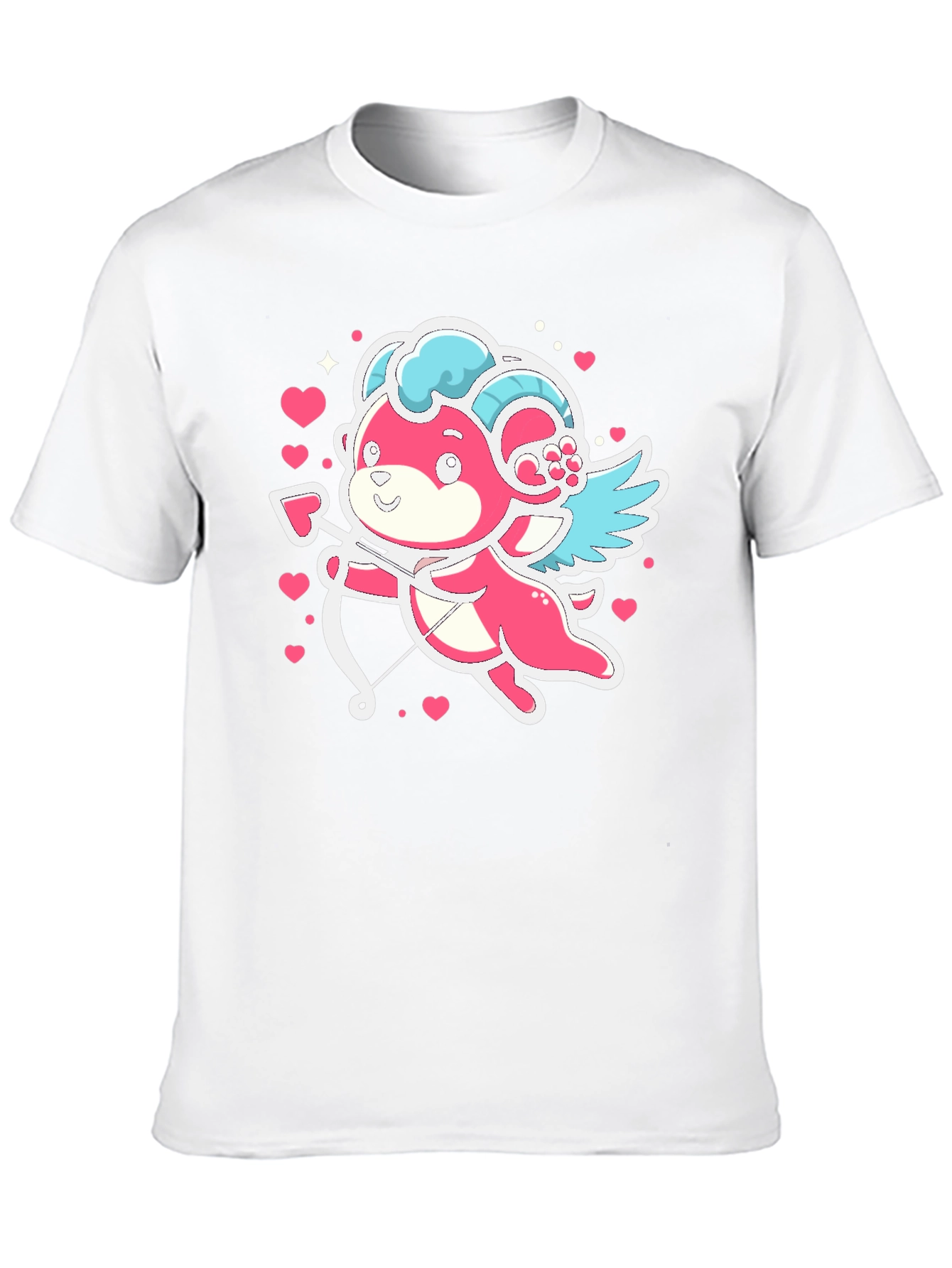 Cupid Bear Graphic Tee - Black Cotton Blend