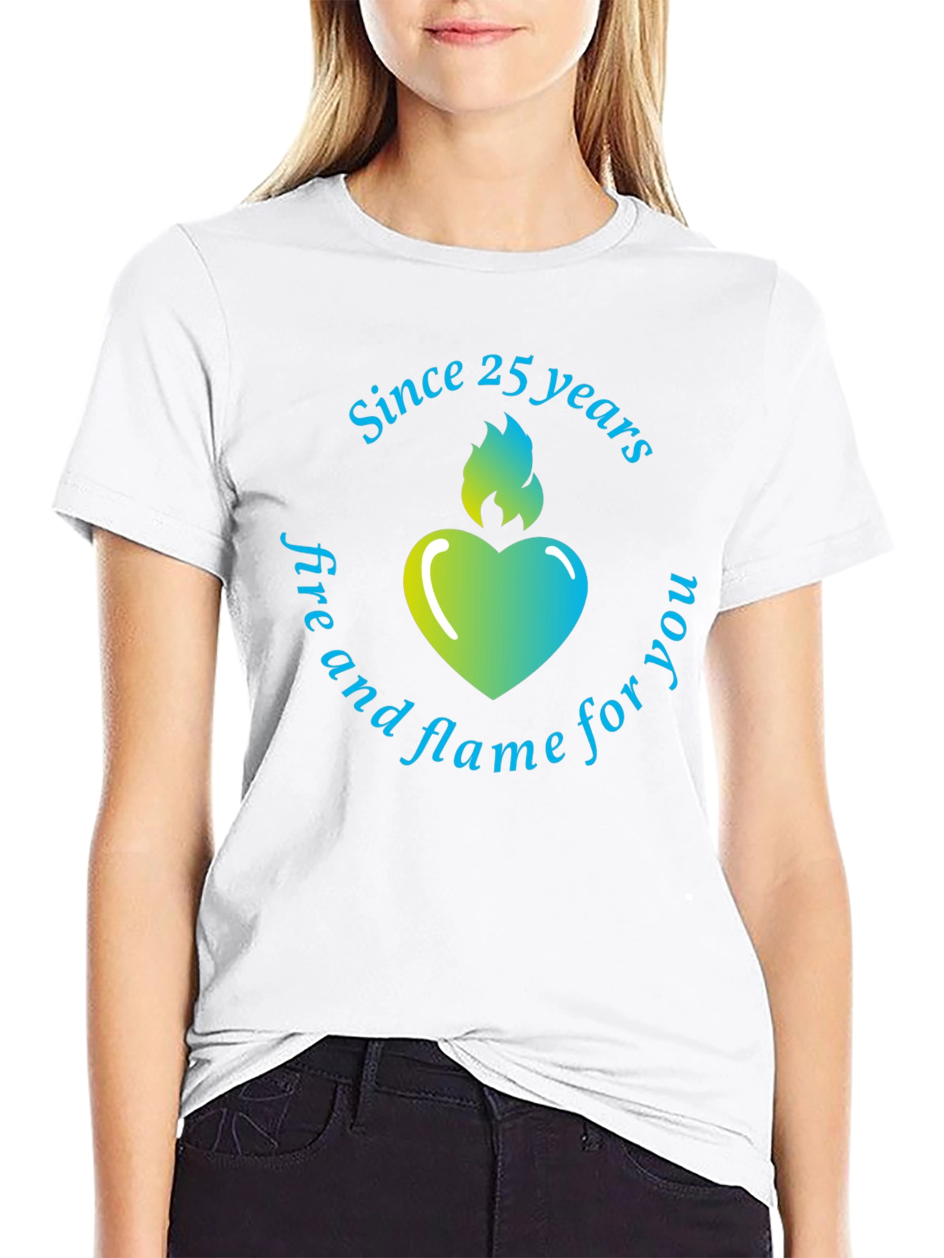 25 Years Heart Flame T-Shirt