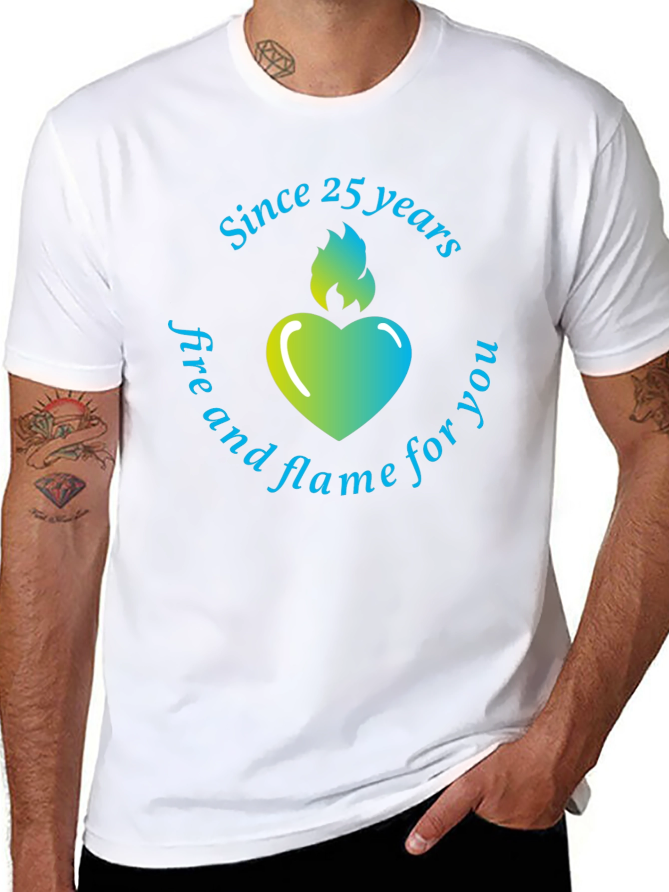 25 Years Heart Flame T-Shirt