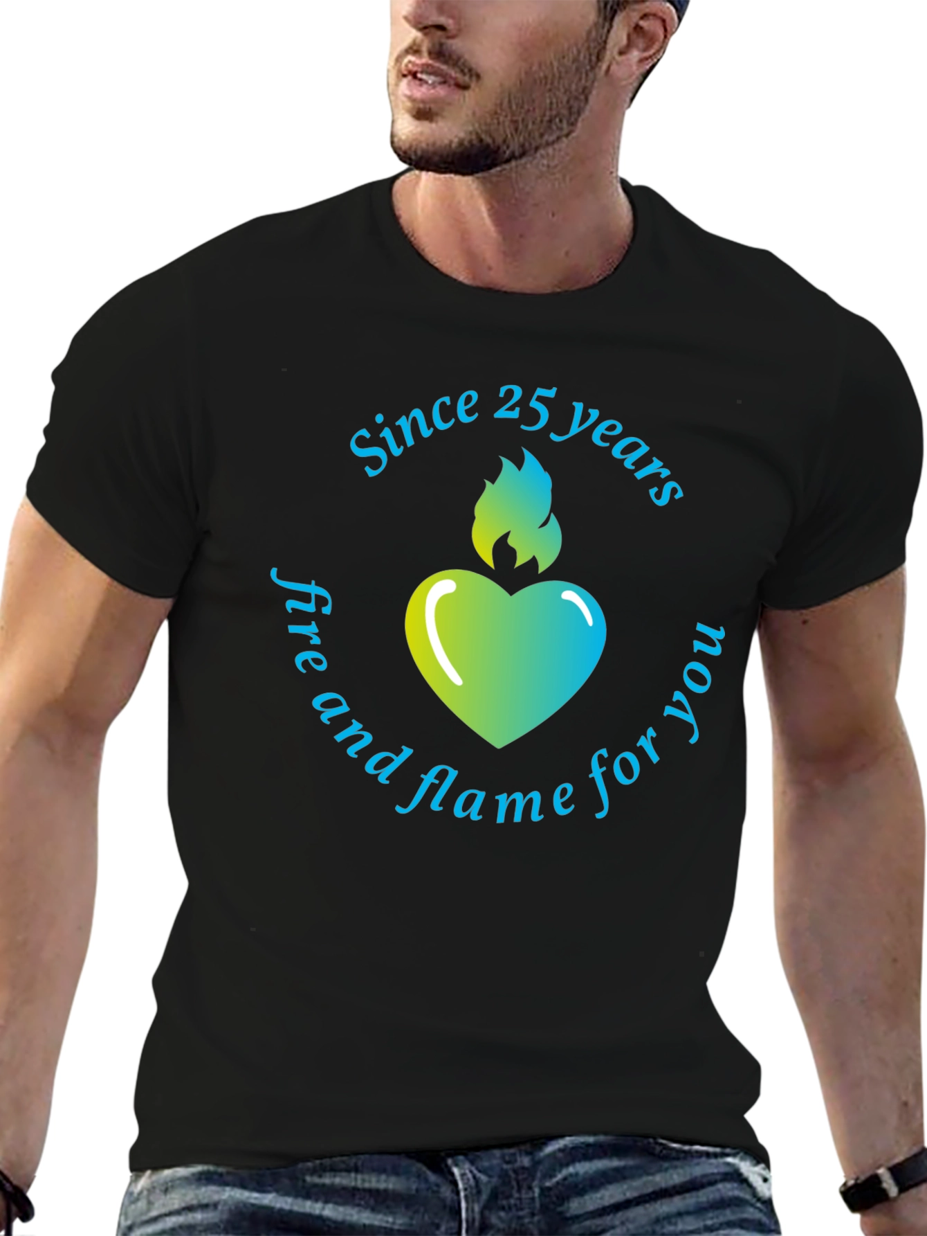 25 Years Heart Flame T-Shirt