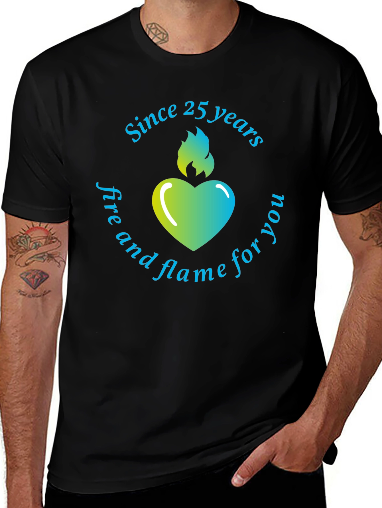 25 Years Heart Flame T-Shirt