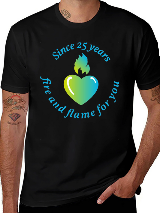 25 Years Heart Flame T-Shirt