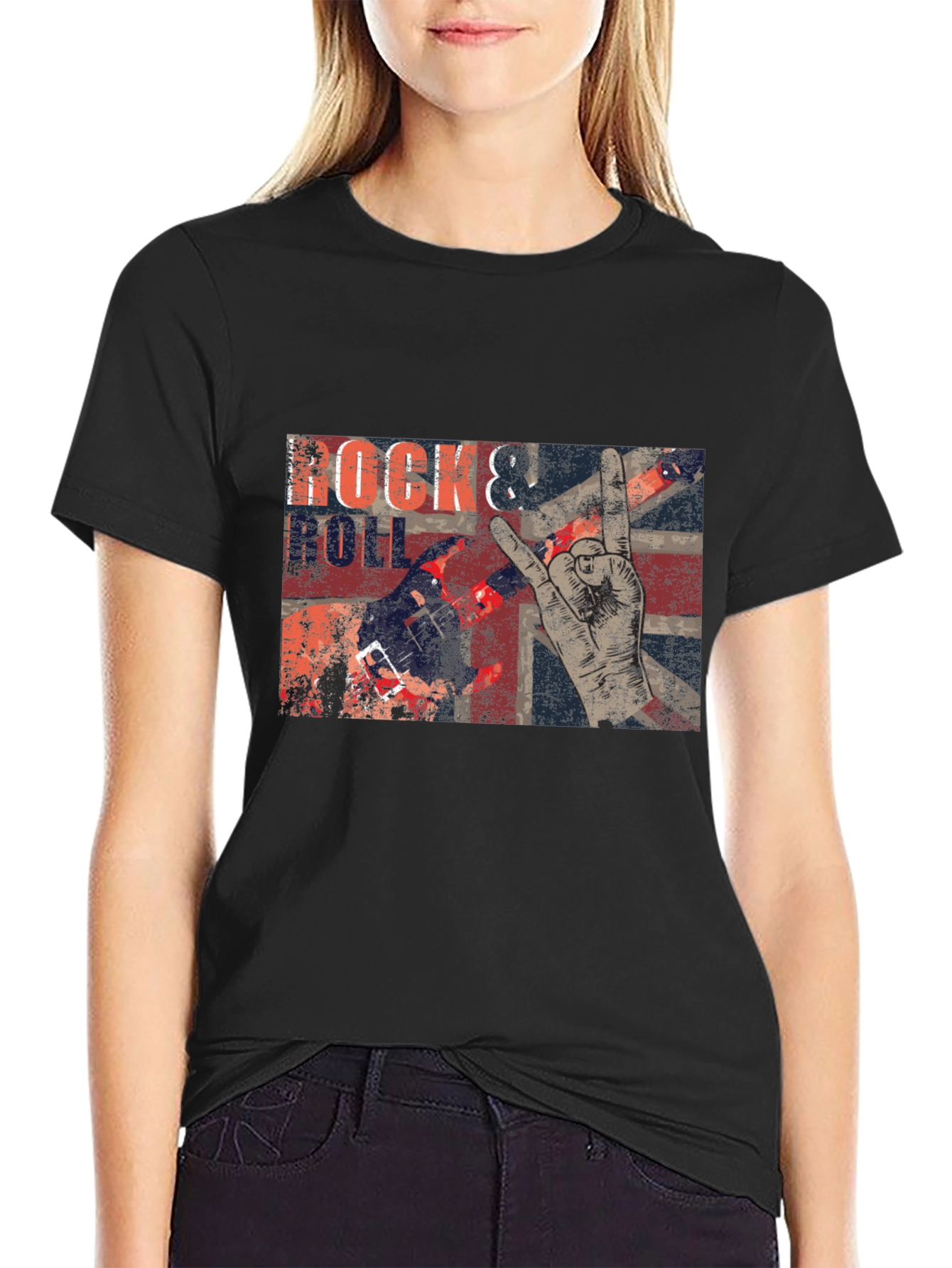 Rock & Roll Graphic Print T-Shirt