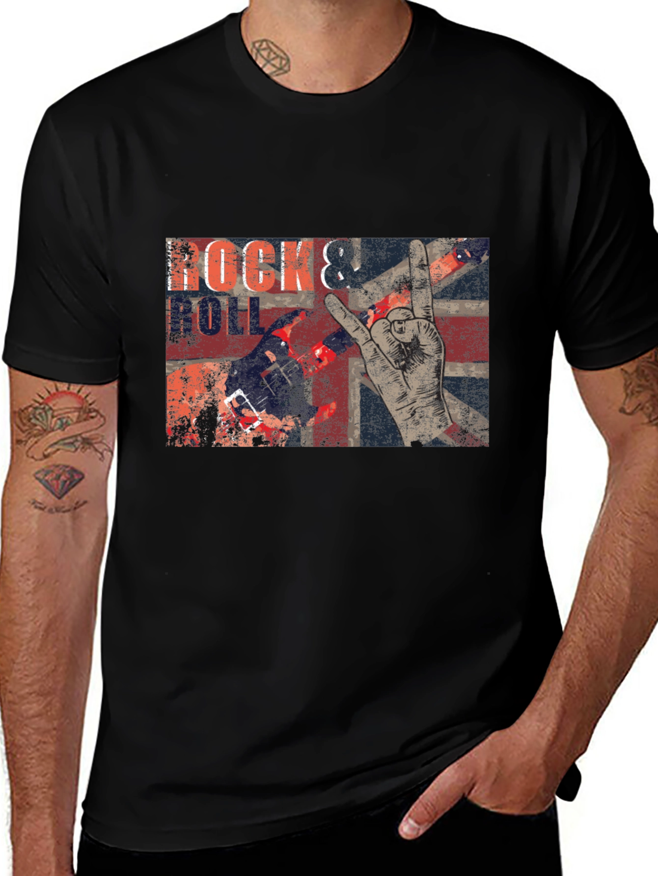 Rock & Roll Graphic Print T-Shirt