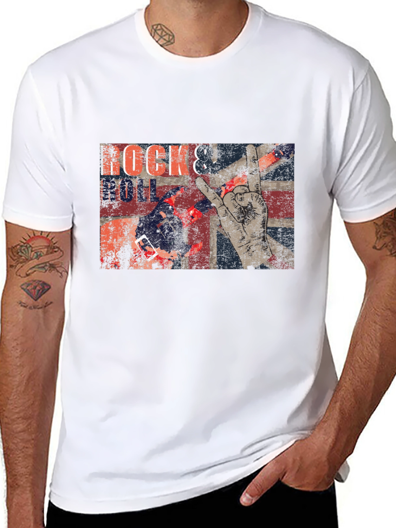 Rock & Roll Graphic Print T-Shirt