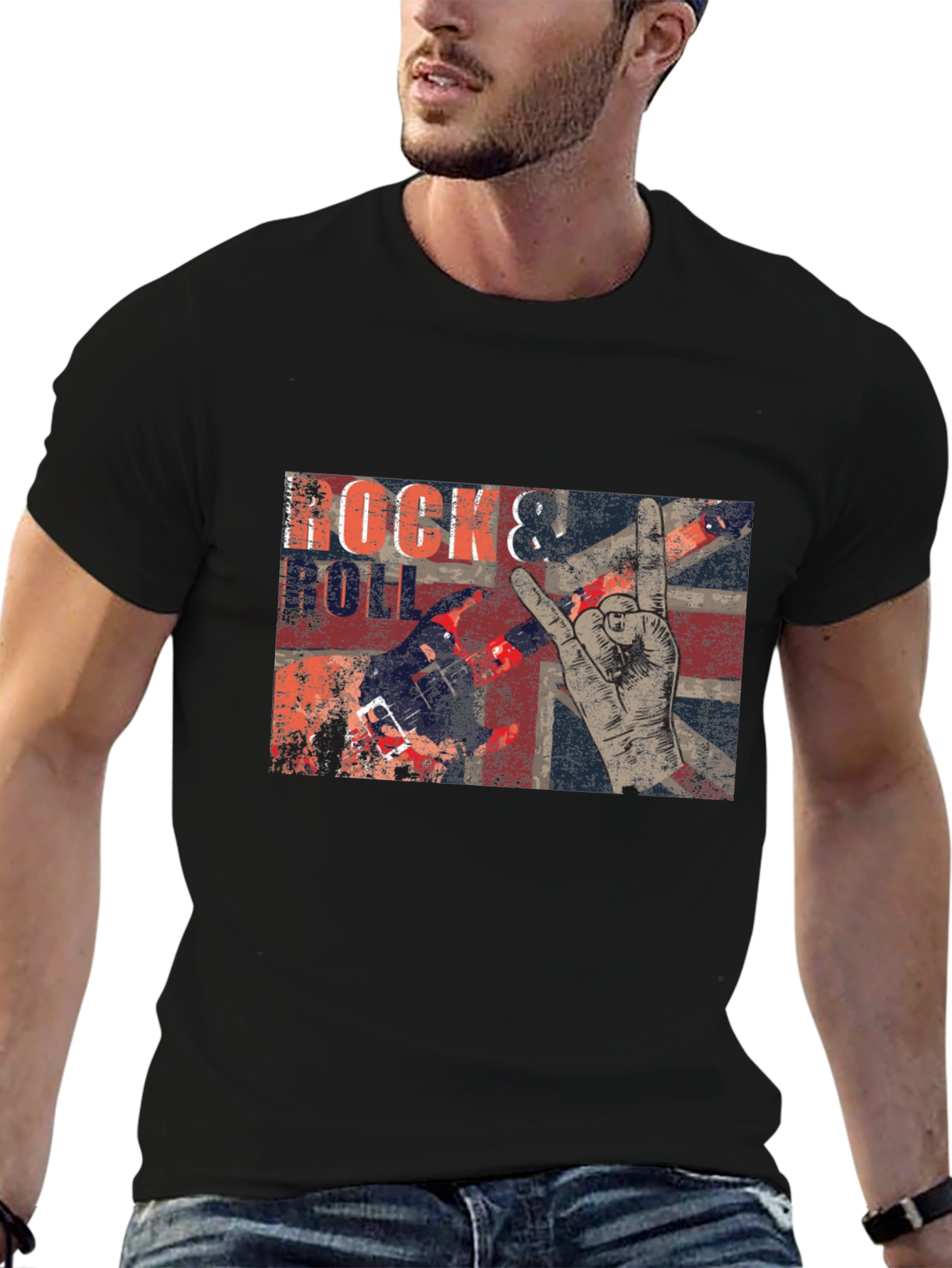 Rock & Roll Graphic Print T-Shirt