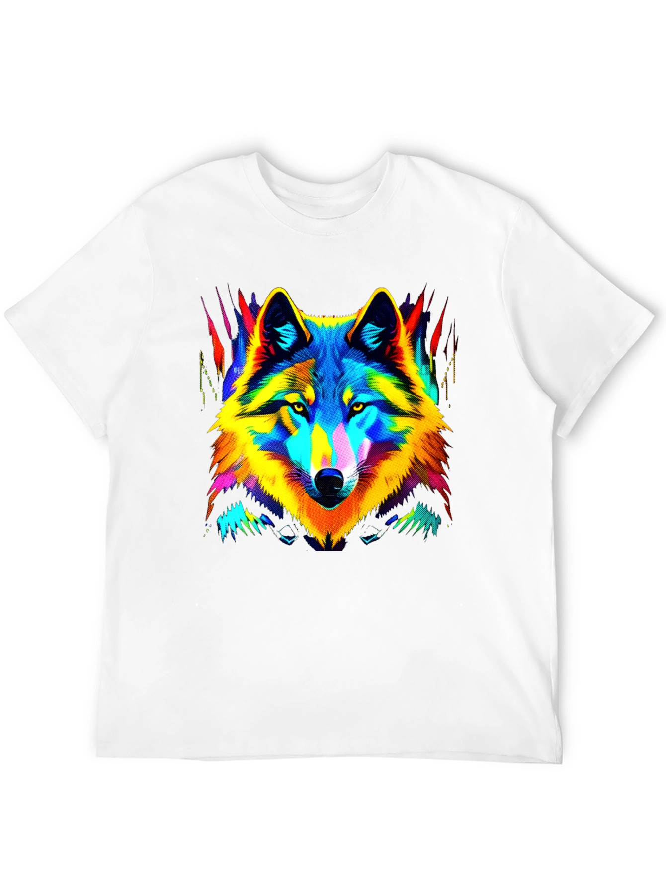 Neon Wolf Graphic Tee - Stylish Mens Black T-Shirt