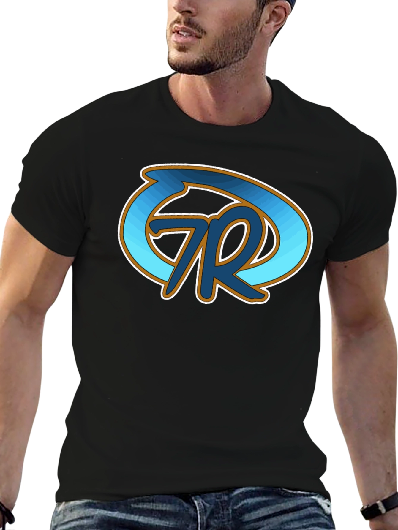Black T-Shirt with Artistic Logo
