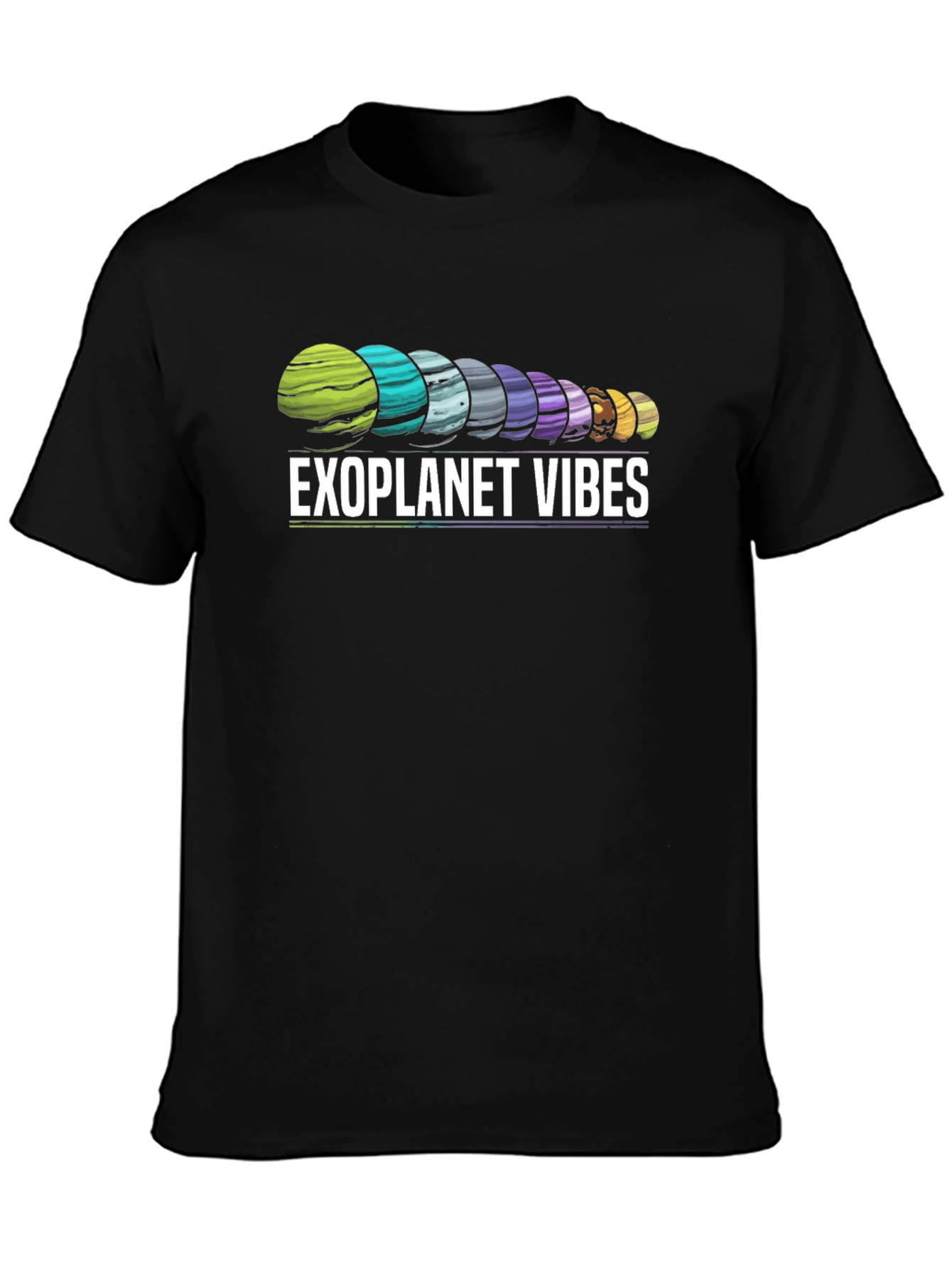 Exoplanet Vibes Graphic T-Shirt - Black