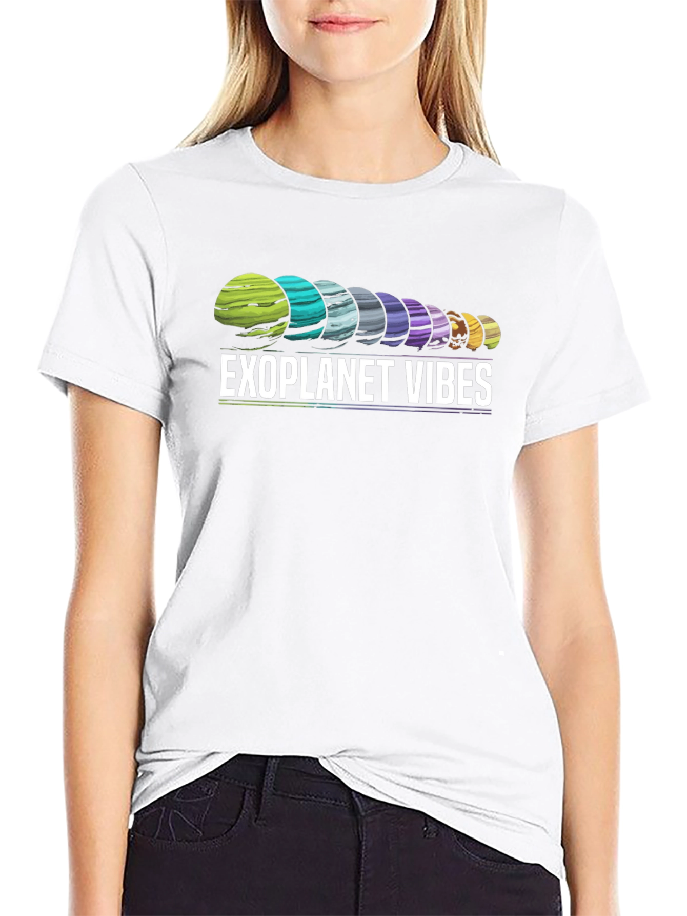 Exoplanet Vibes Graphic T-Shirt - Black