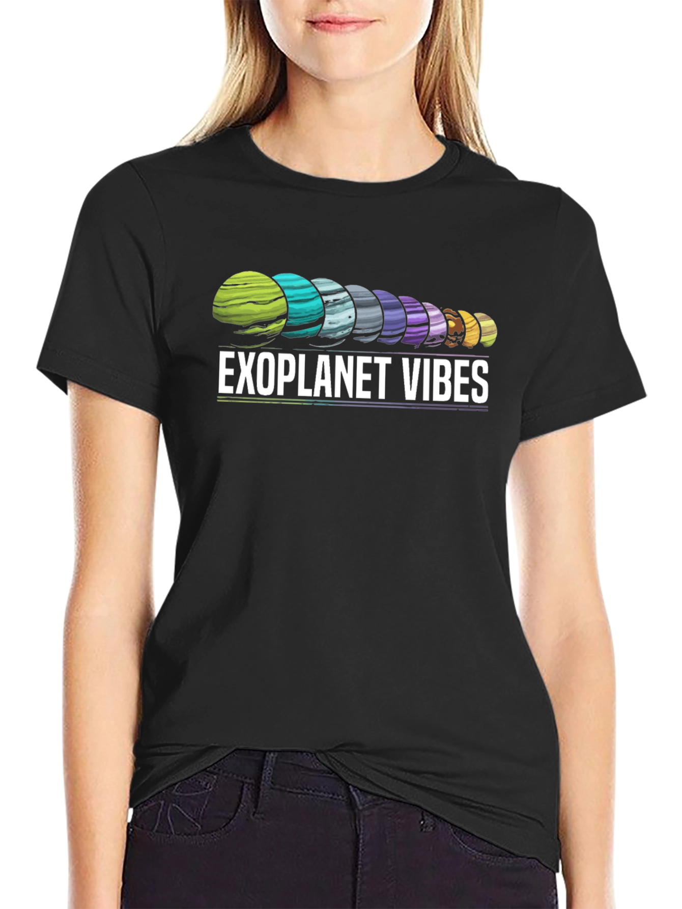 Exoplanet Vibes Graphic T-Shirt - Black