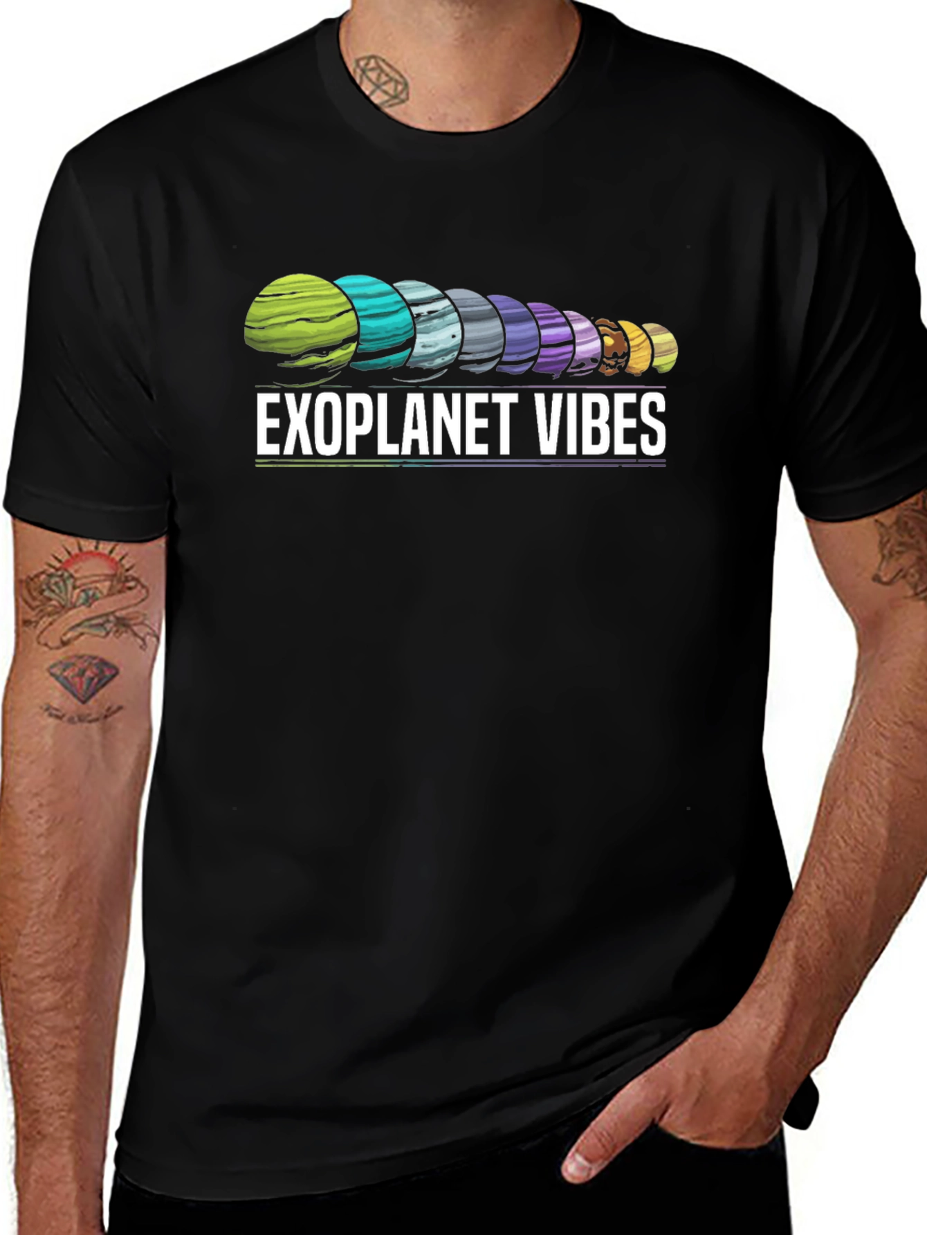 Exoplanet Vibes Graphic T-Shirt - Black