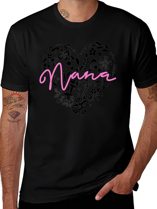 Nana Floral Heart Graphic T-Shirt