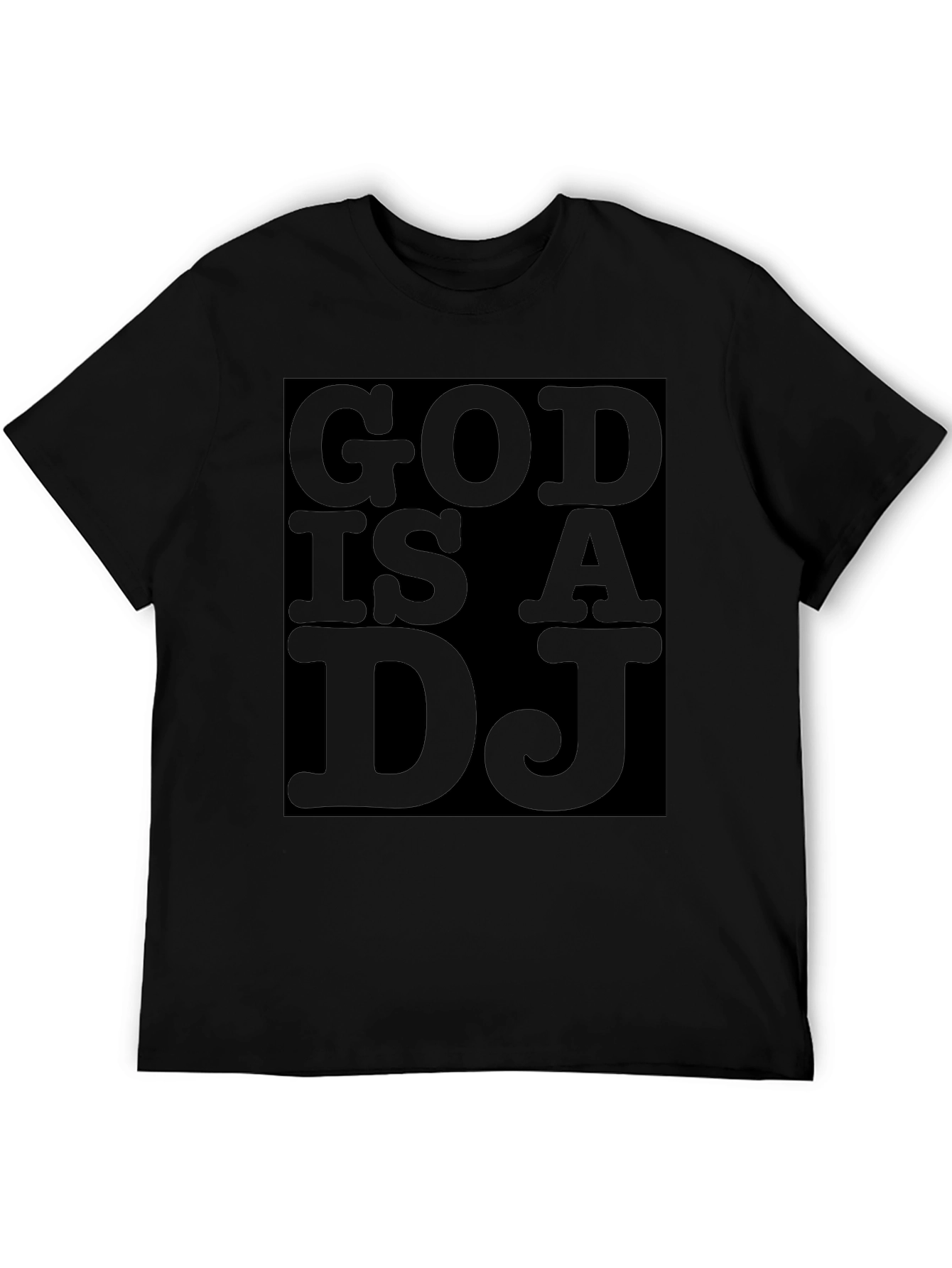 God is a DJ Graphic Print Black T-Shirt