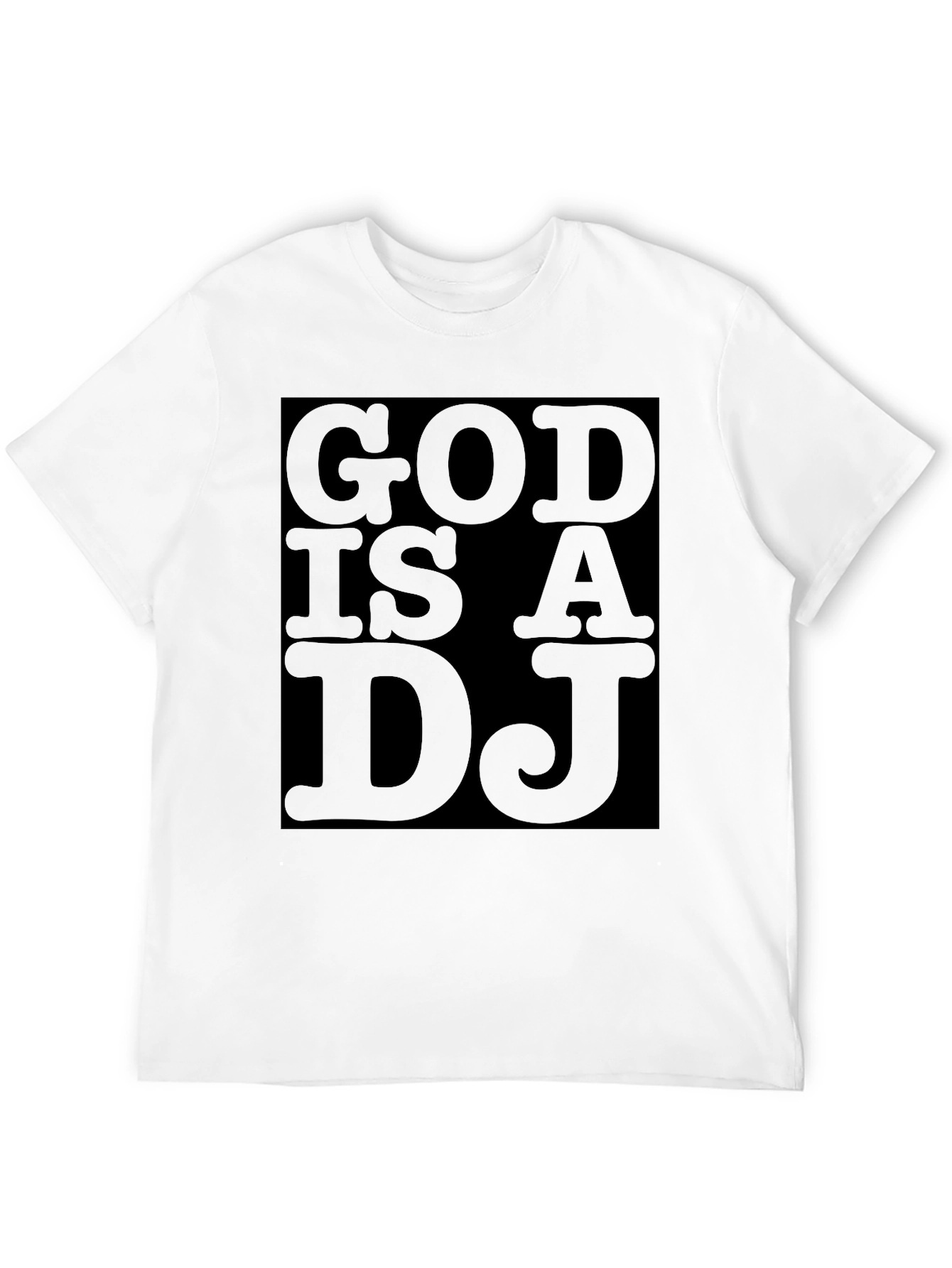God is a DJ Graphic Print Black T-Shirt