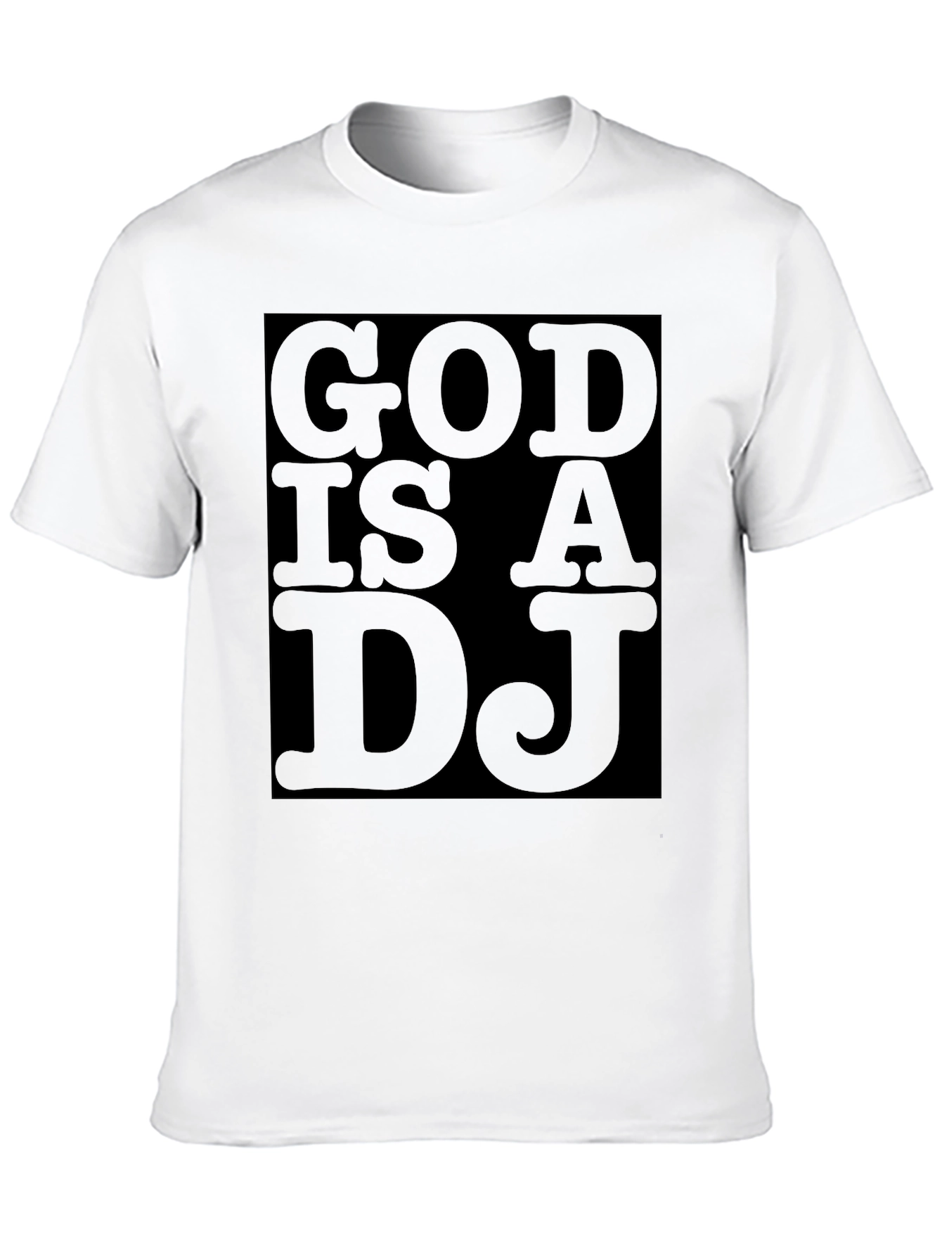 God is a DJ Graphic Print Black T-Shirt