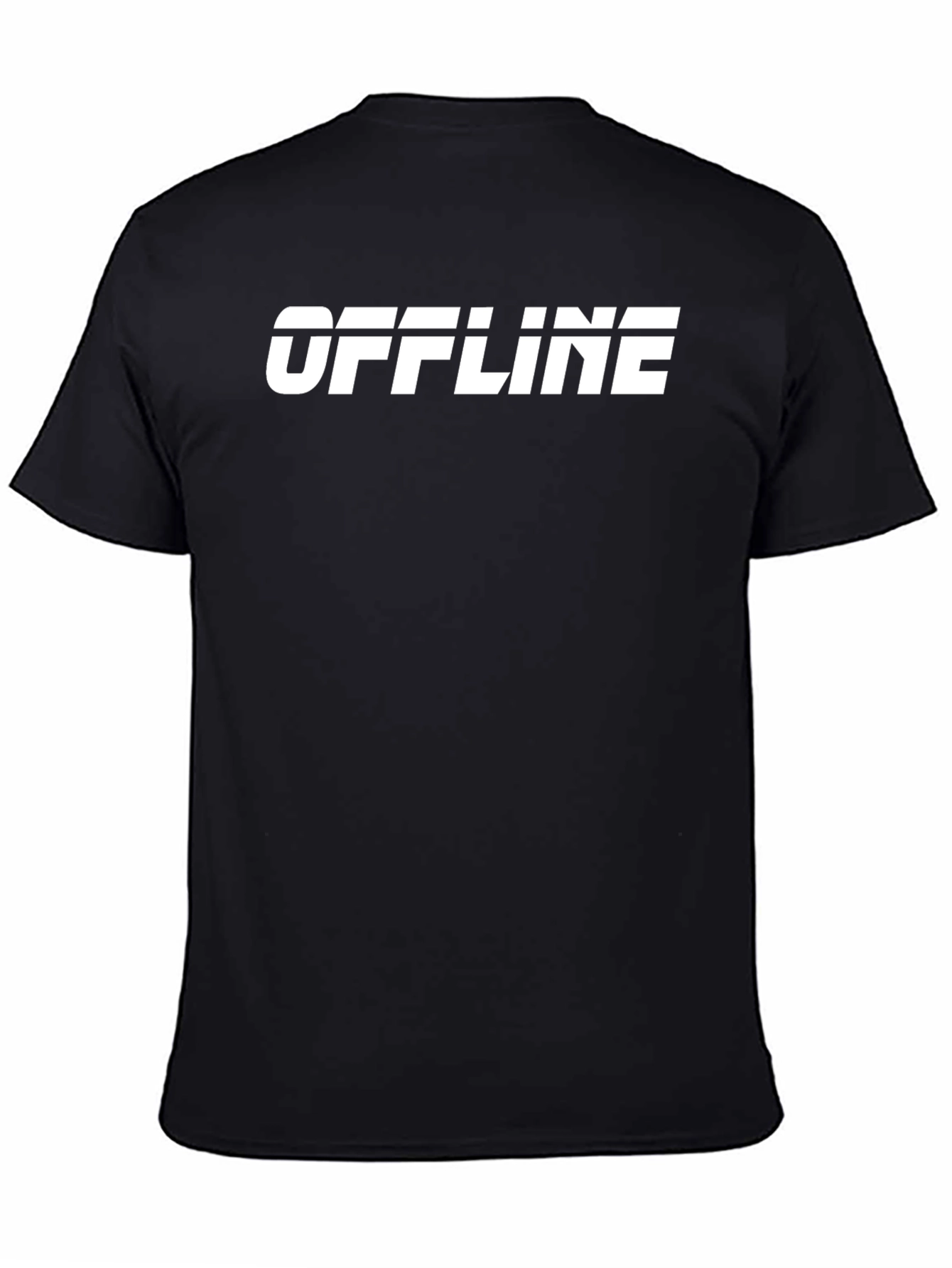 Offline Graphic Tee - Black Cotton T-Shirt