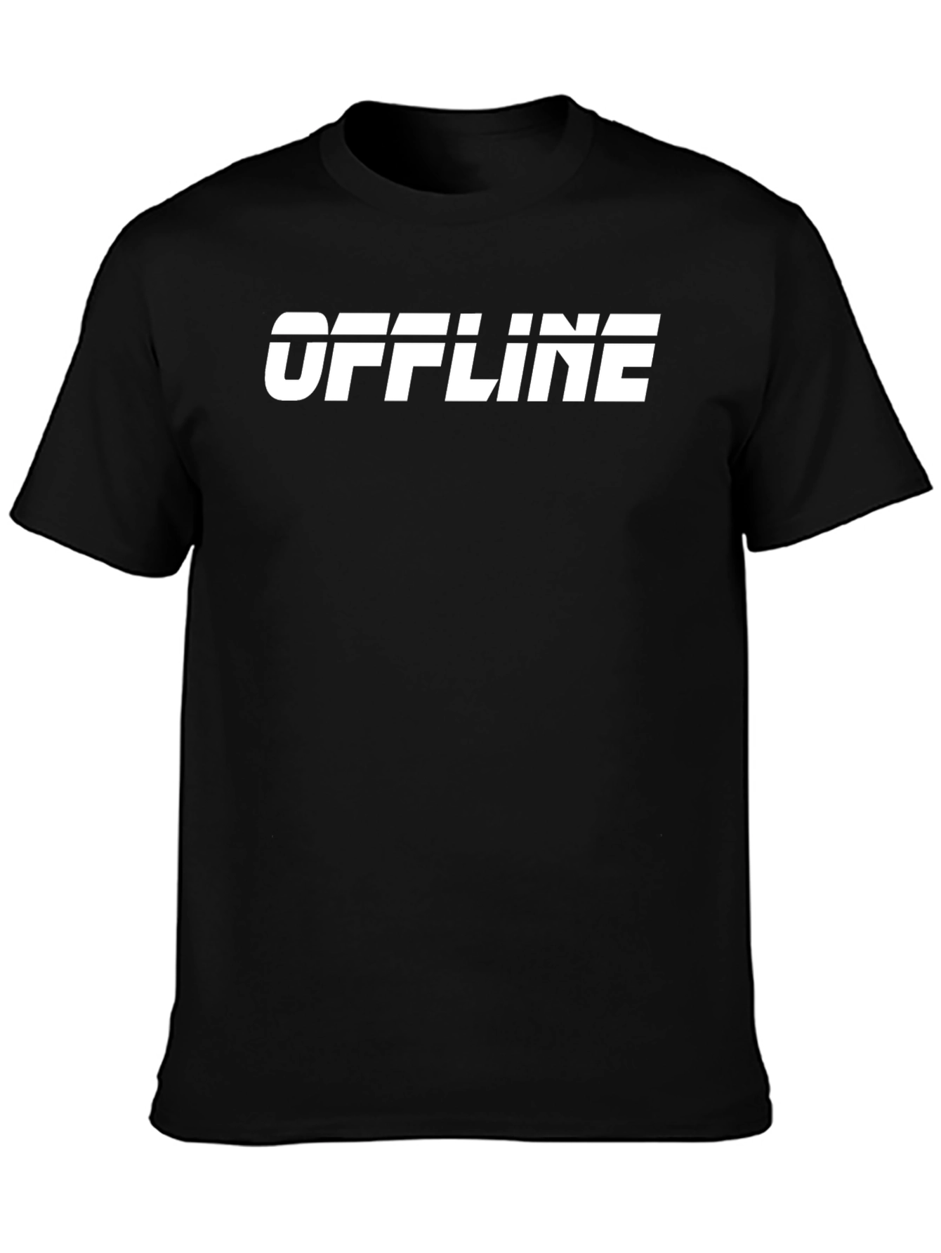 Offline Graphic Tee - Black Cotton T-Shirt