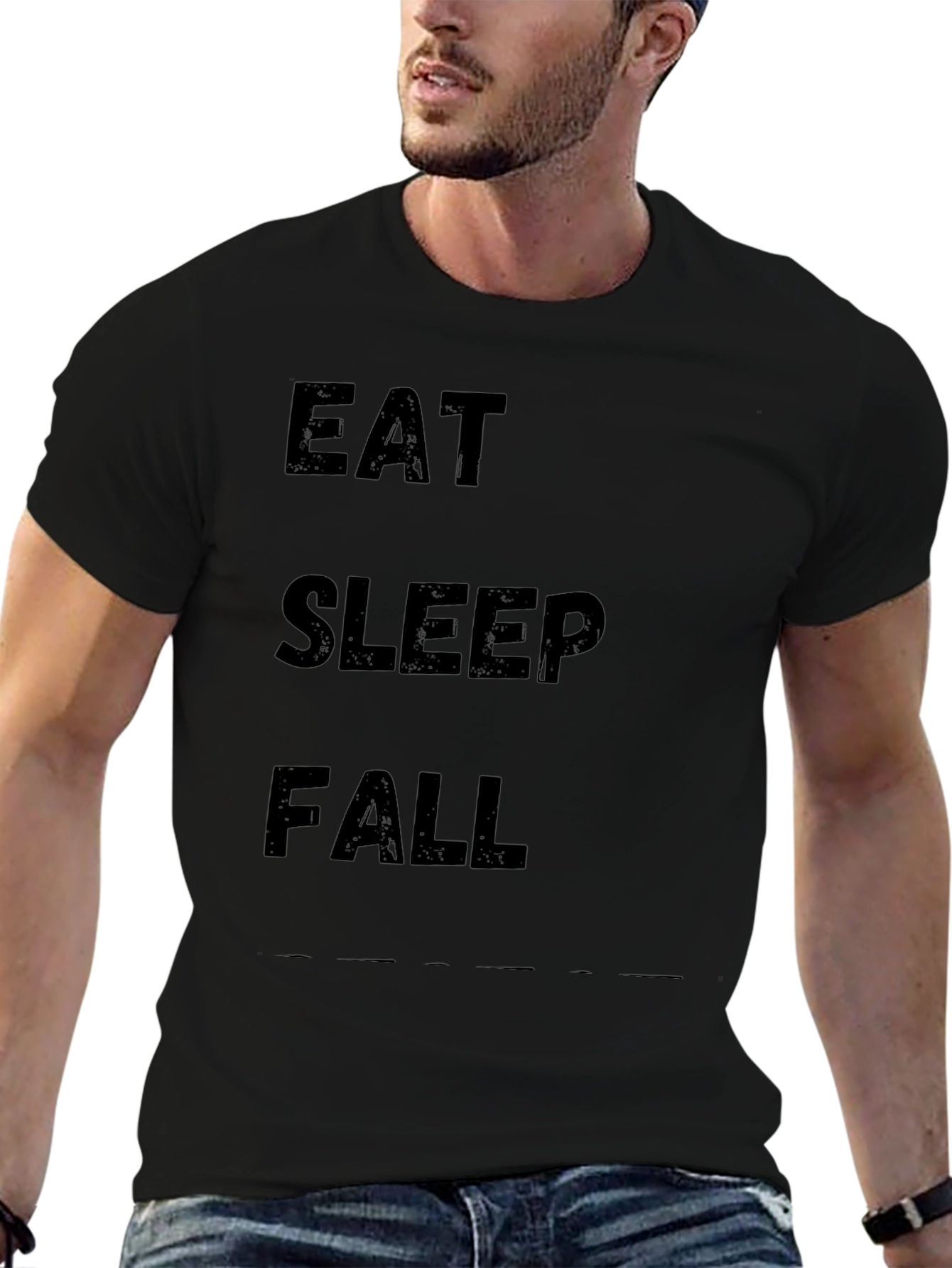 Eat Sleep Fall Black Graphic Tee